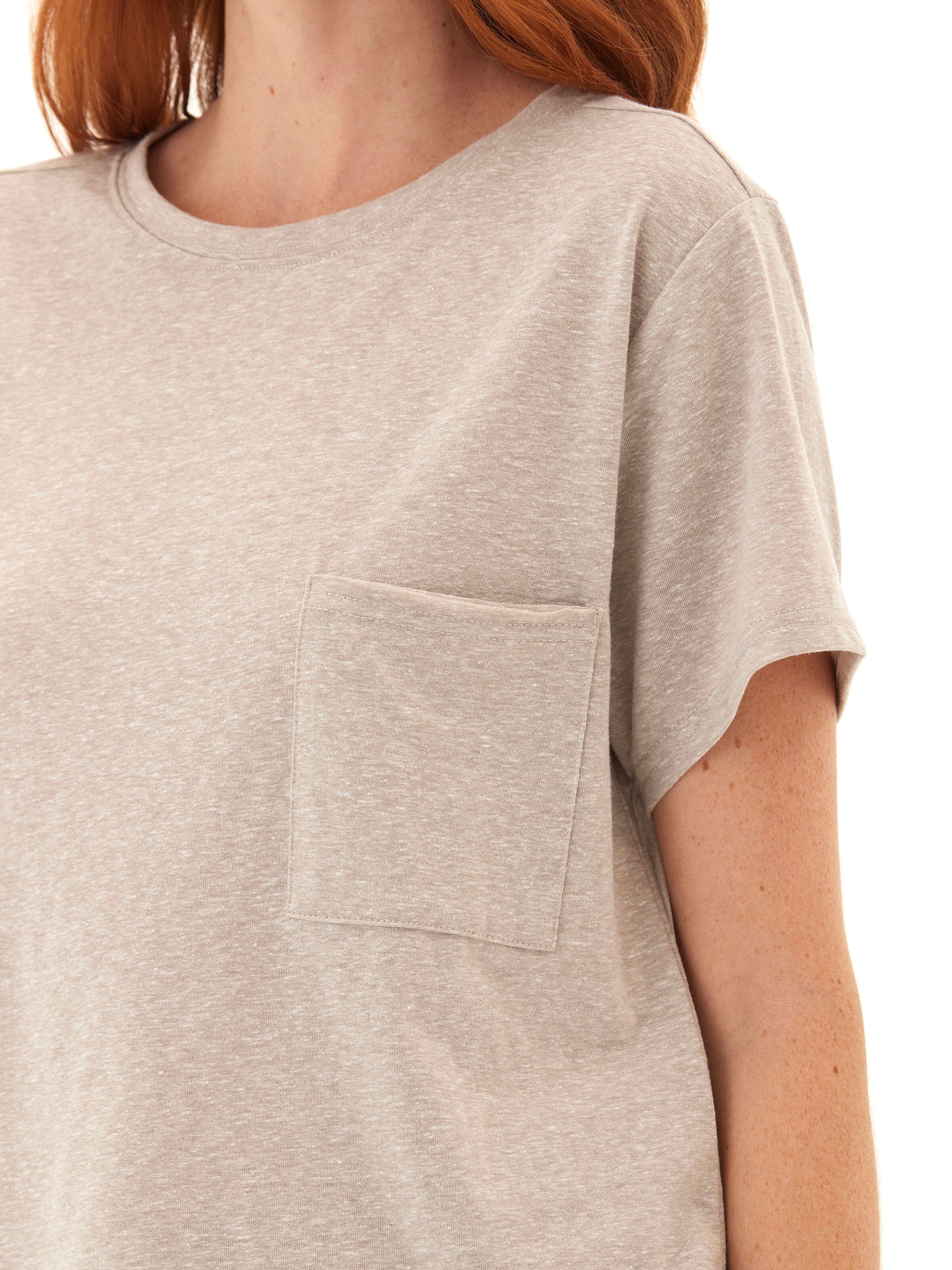 Core Triblend Jersey Pocket Tee for Women - Minimalist Beige