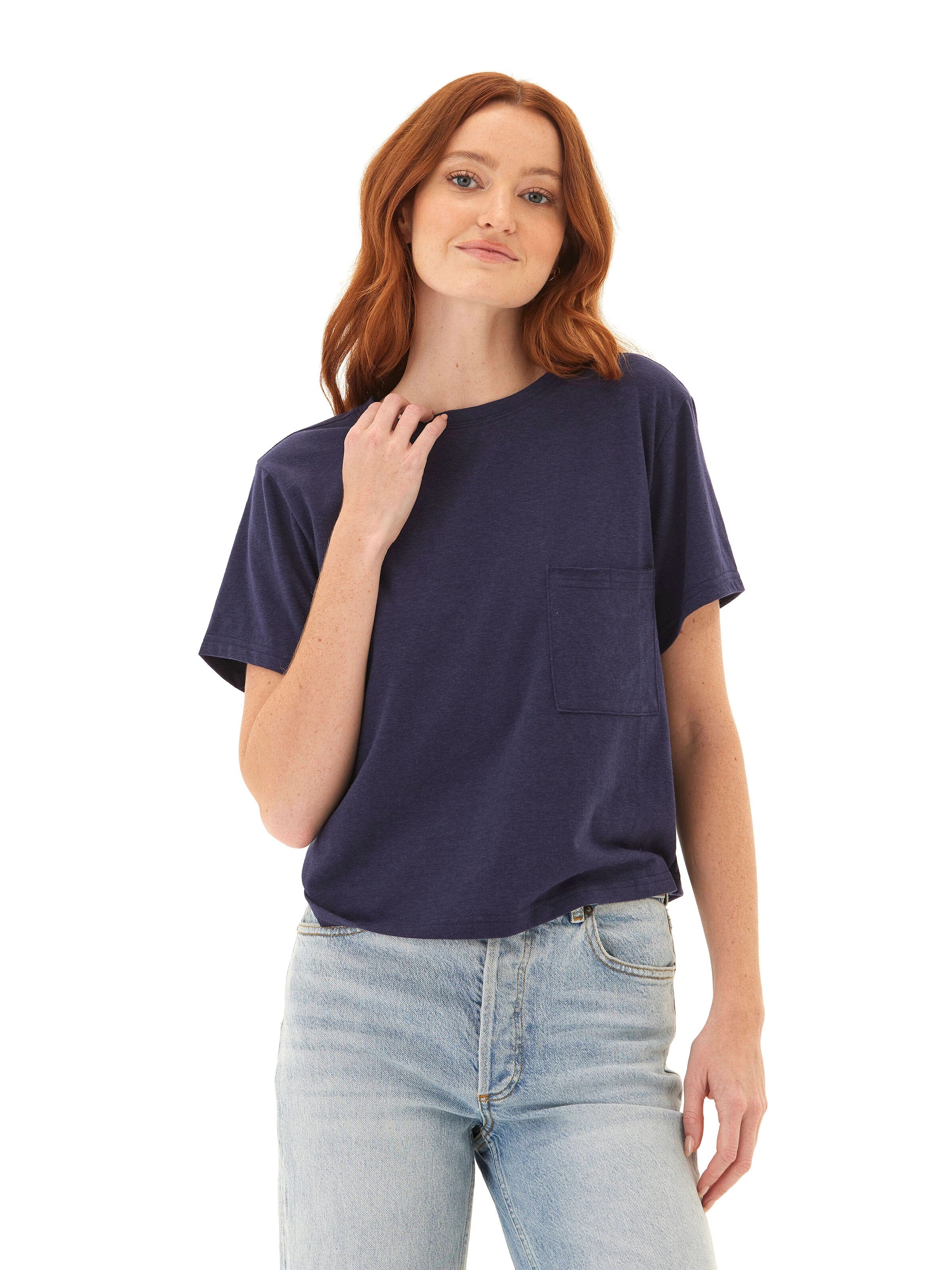 Core Triblend Jersey Pocket Tee – Unisex Minimalist Crew Neck