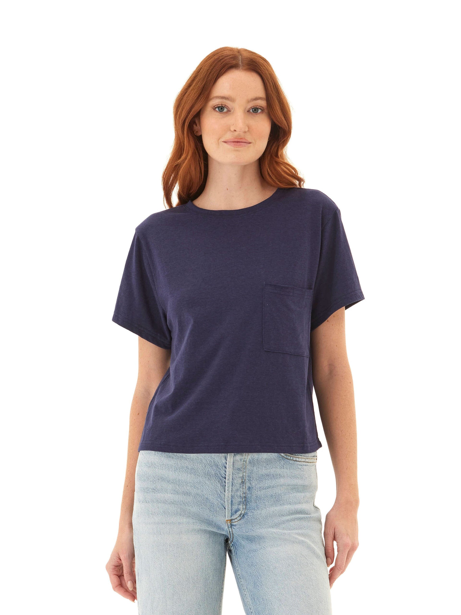Core Triblend Jersey Pocket Tee – Unisex Minimalist Crew Neck
