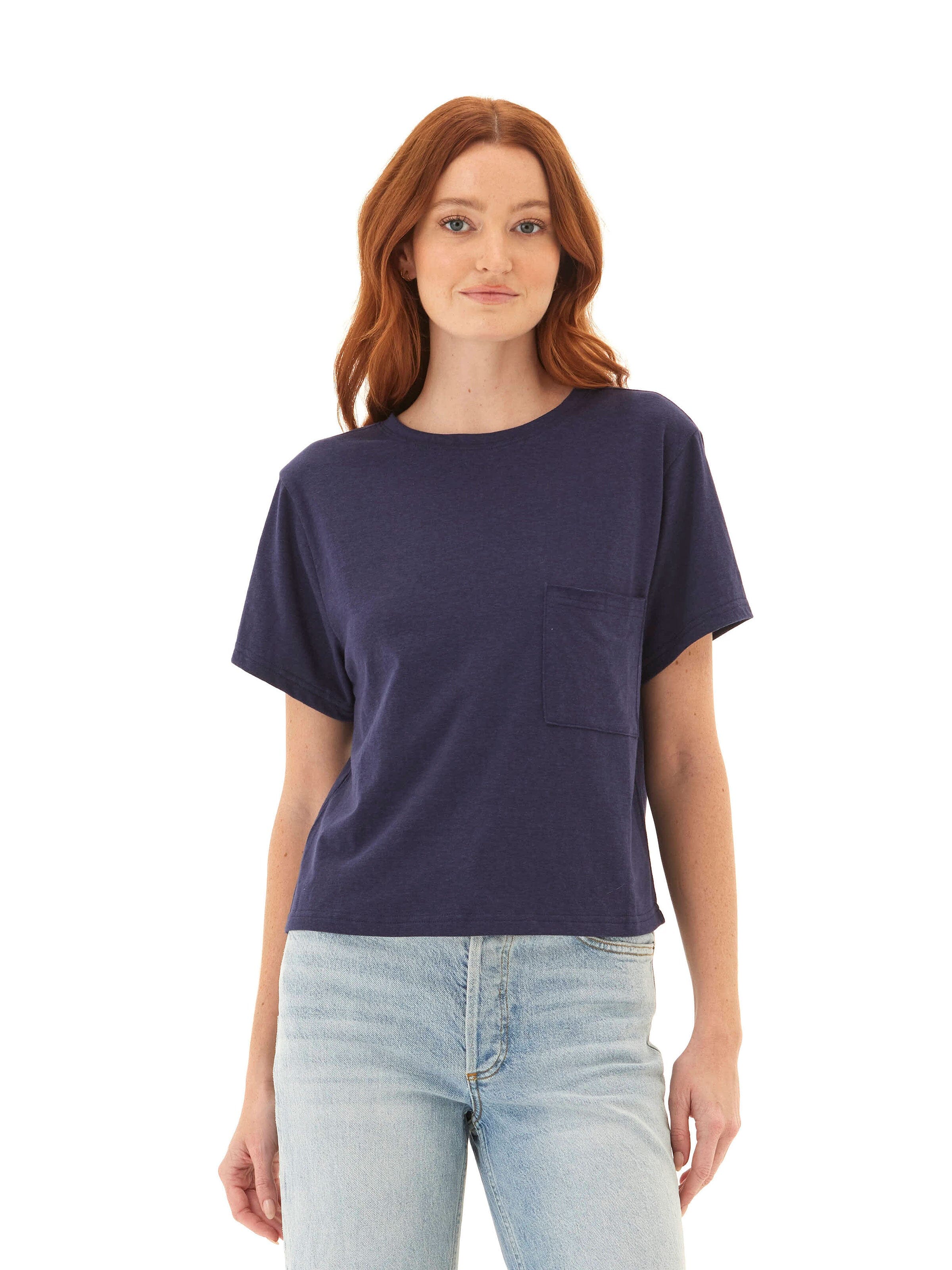 Core Triblend Jersey Pocket Tee – Unisex Minimalist Crew Neck
