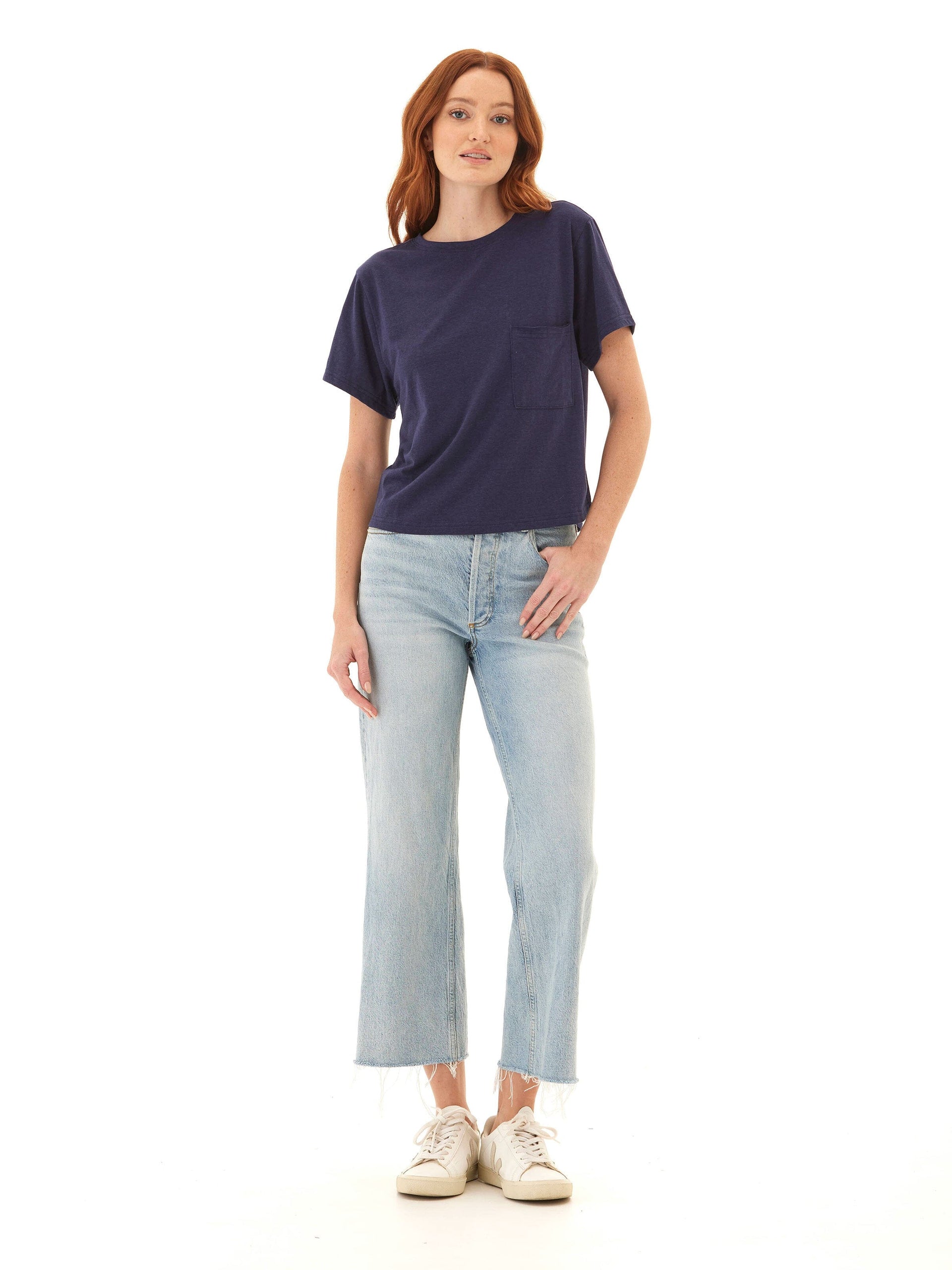 Core Triblend Jersey Pocket Tee – Unisex Minimalist Crew Neck