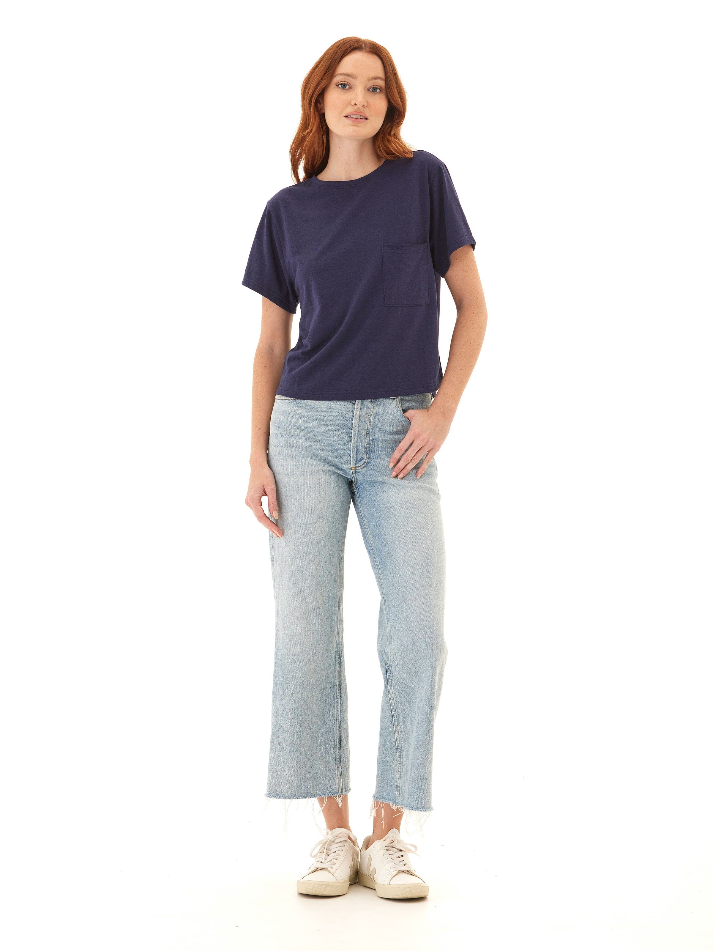 Core Triblend Jersey Pocket Tee – Unisex Minimalist Crew Neck
