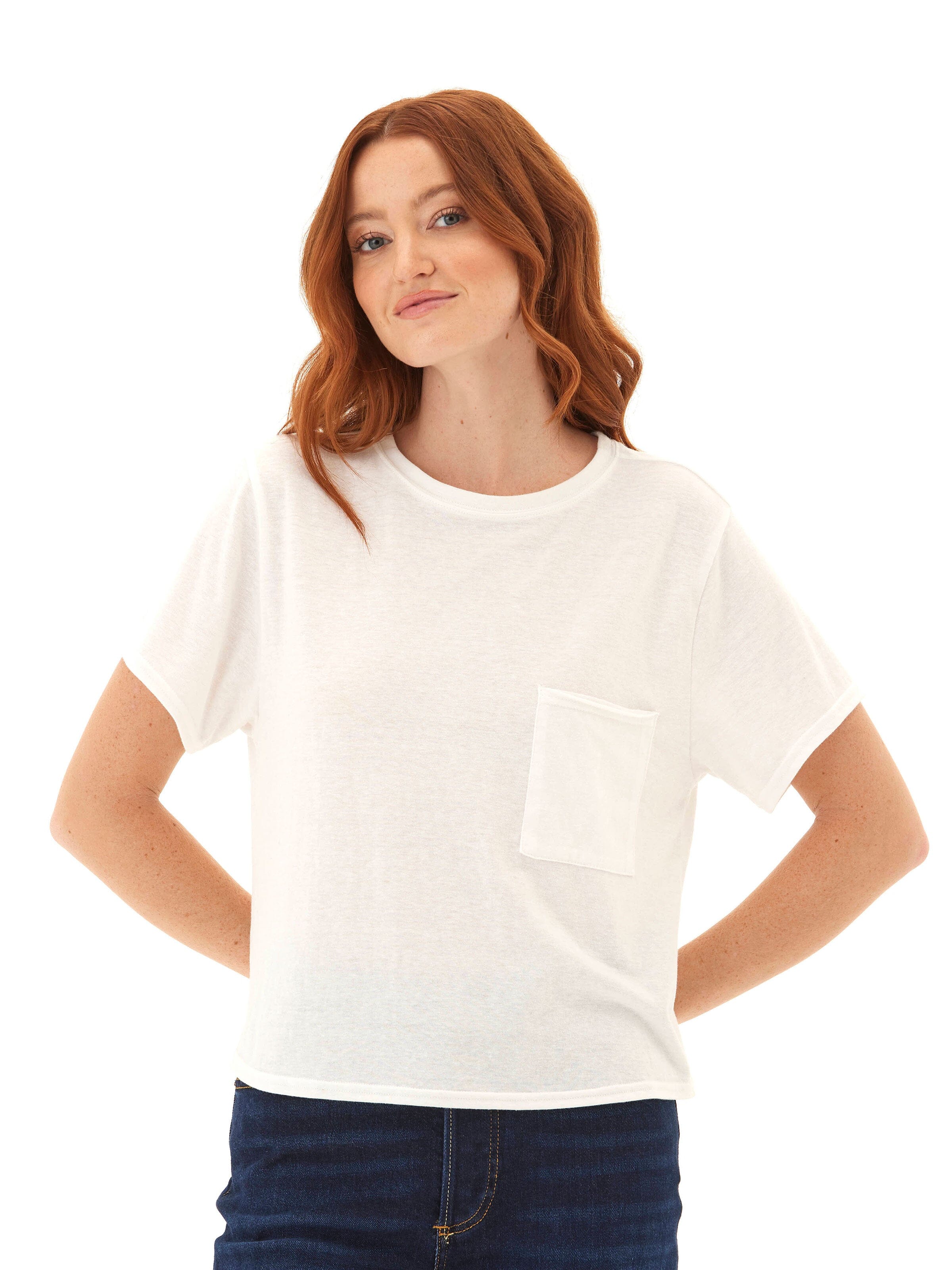 Core Triblend Jersey Pocket Tee with Classic Crew Neckline