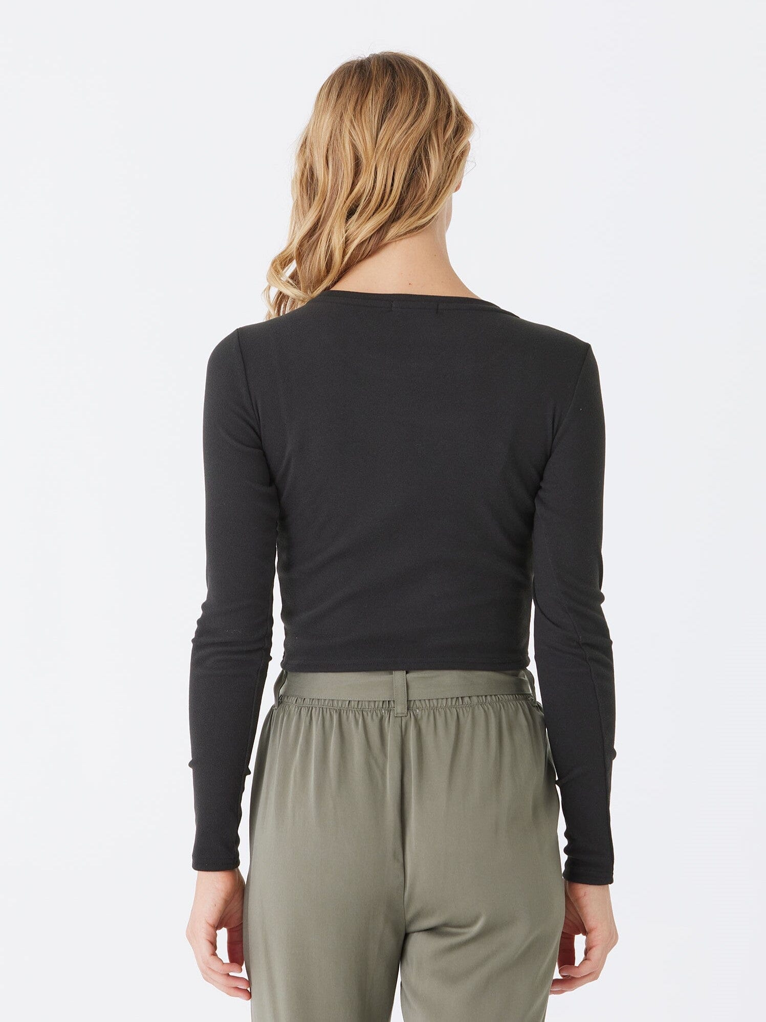 Guadalupe Luxe Rib Long Sleeve Crop Tee: Minimalist Basic
