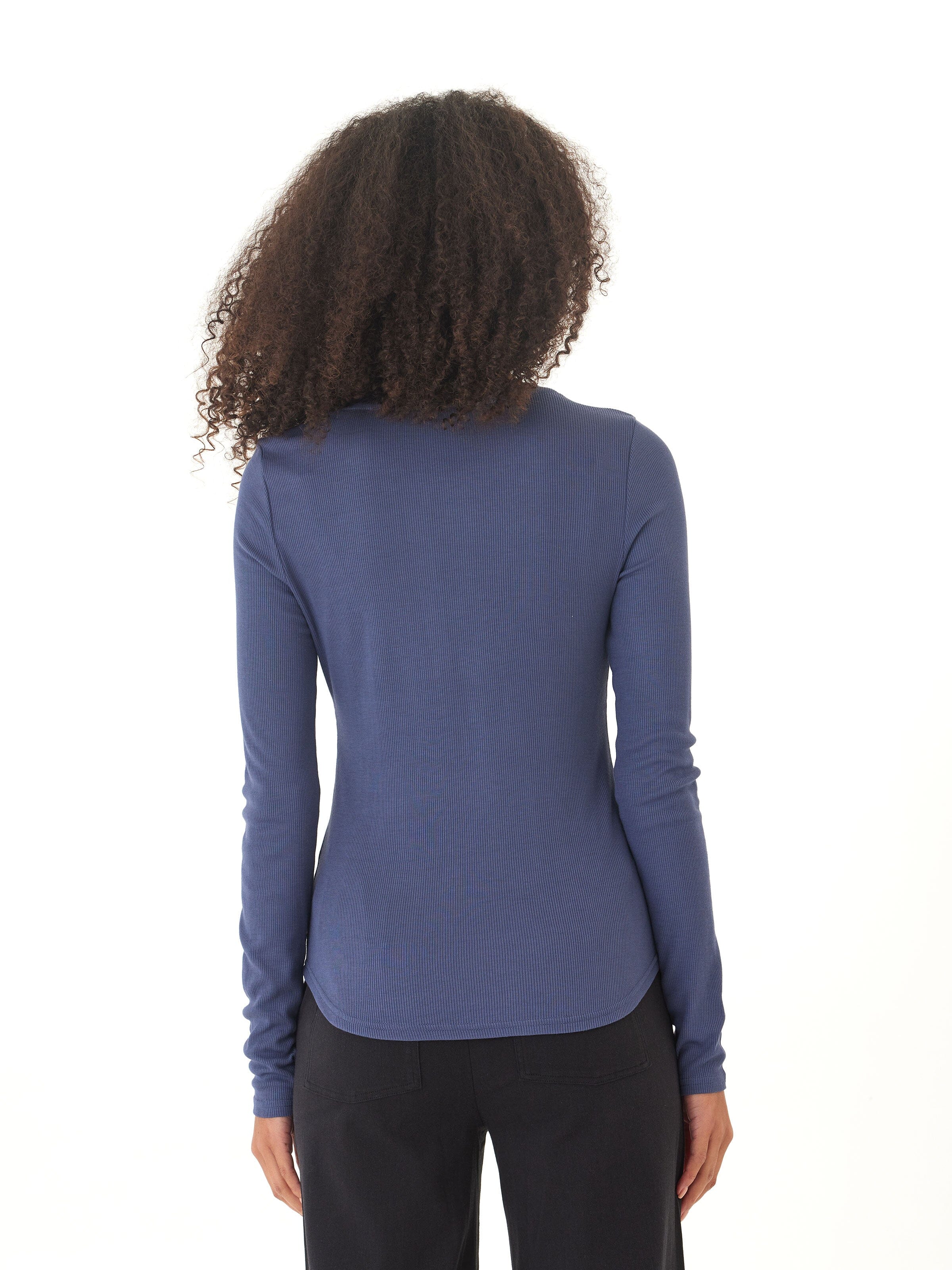 Akia Feather Fleece Long Sleeve Henley for Women