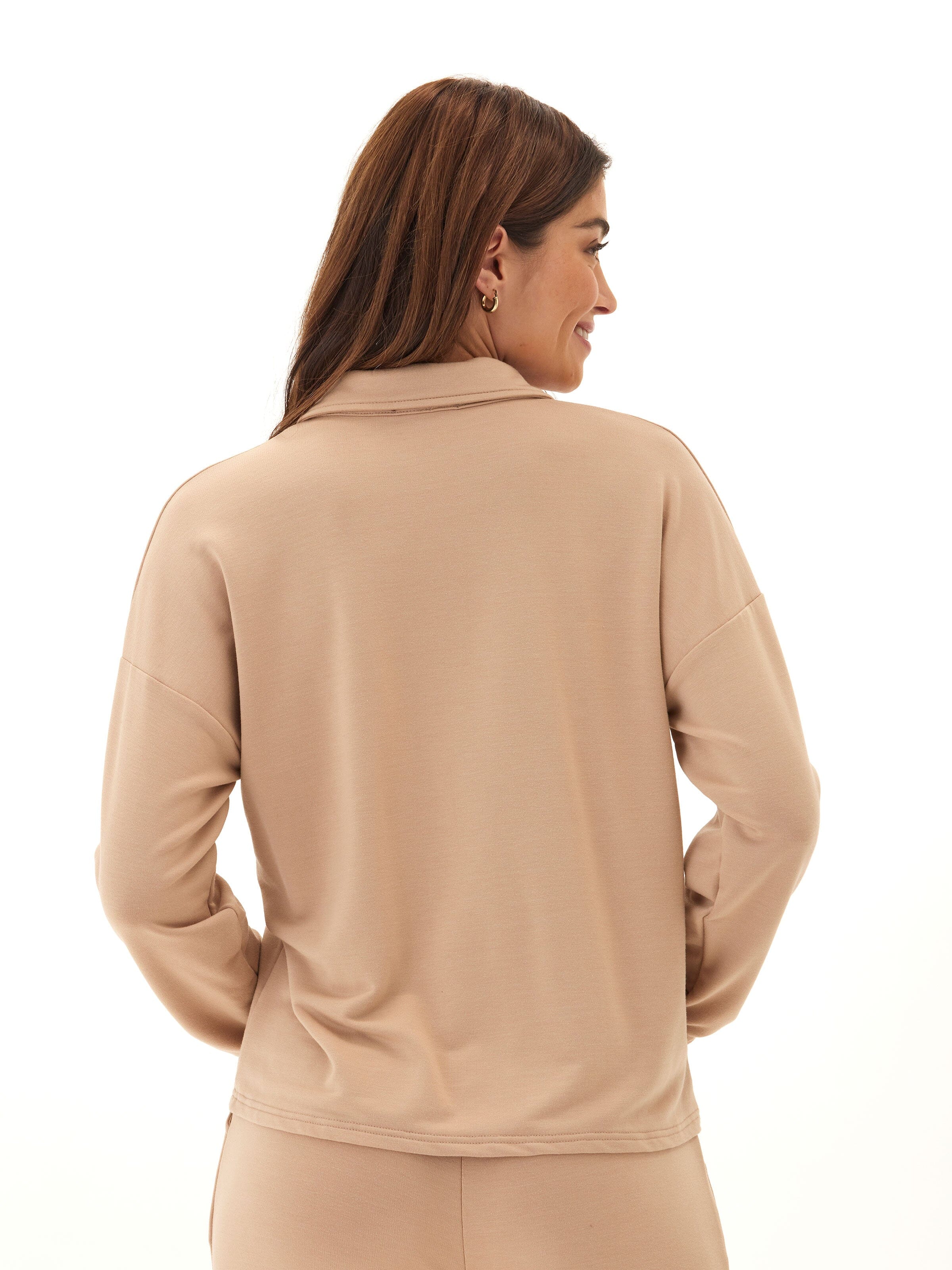 Eleanor Modal Terry Collared Relaxed Lounge Top