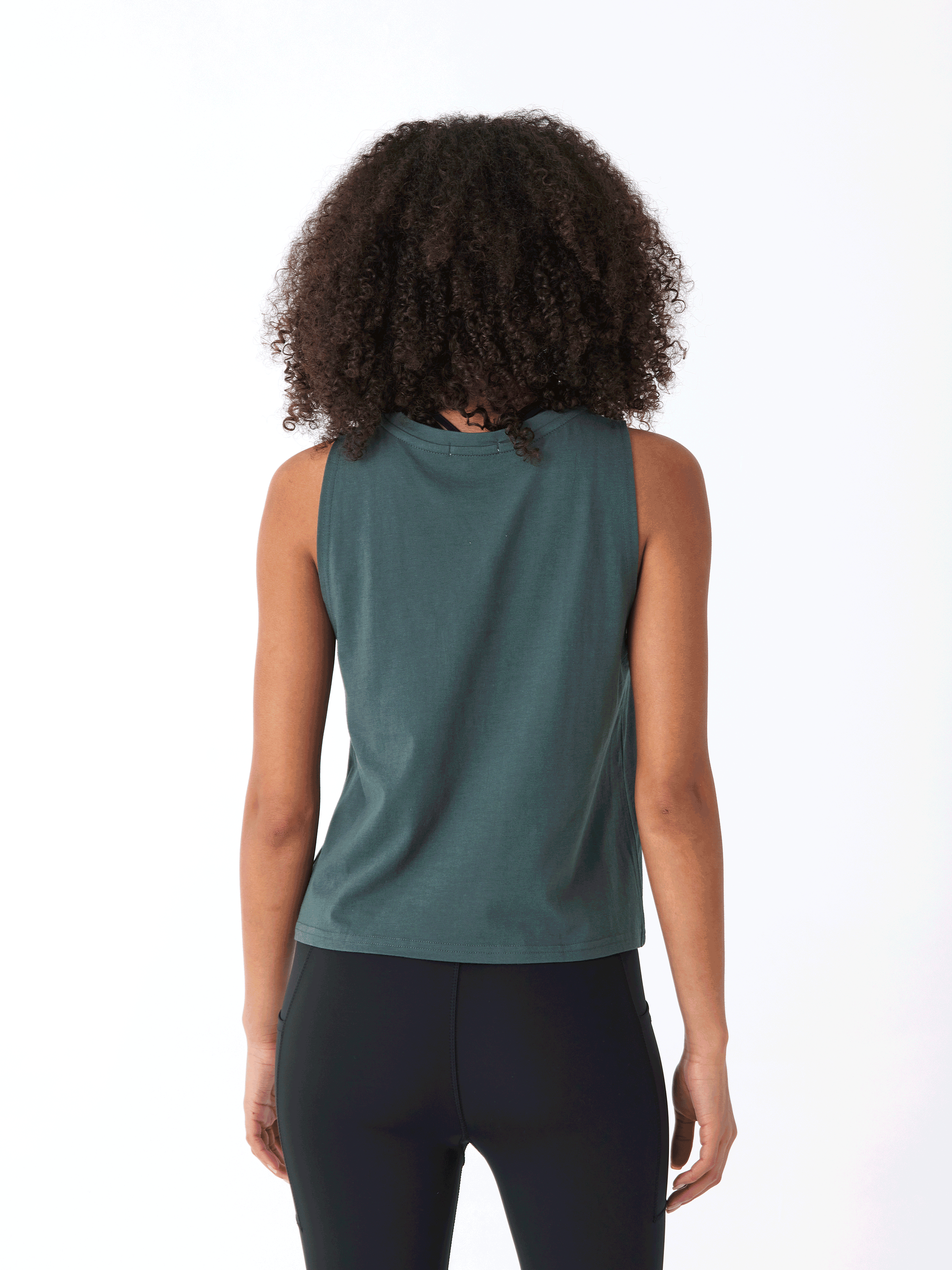 Maggie Comfort Jersey Tank Top with High Neck and Pocket Detail