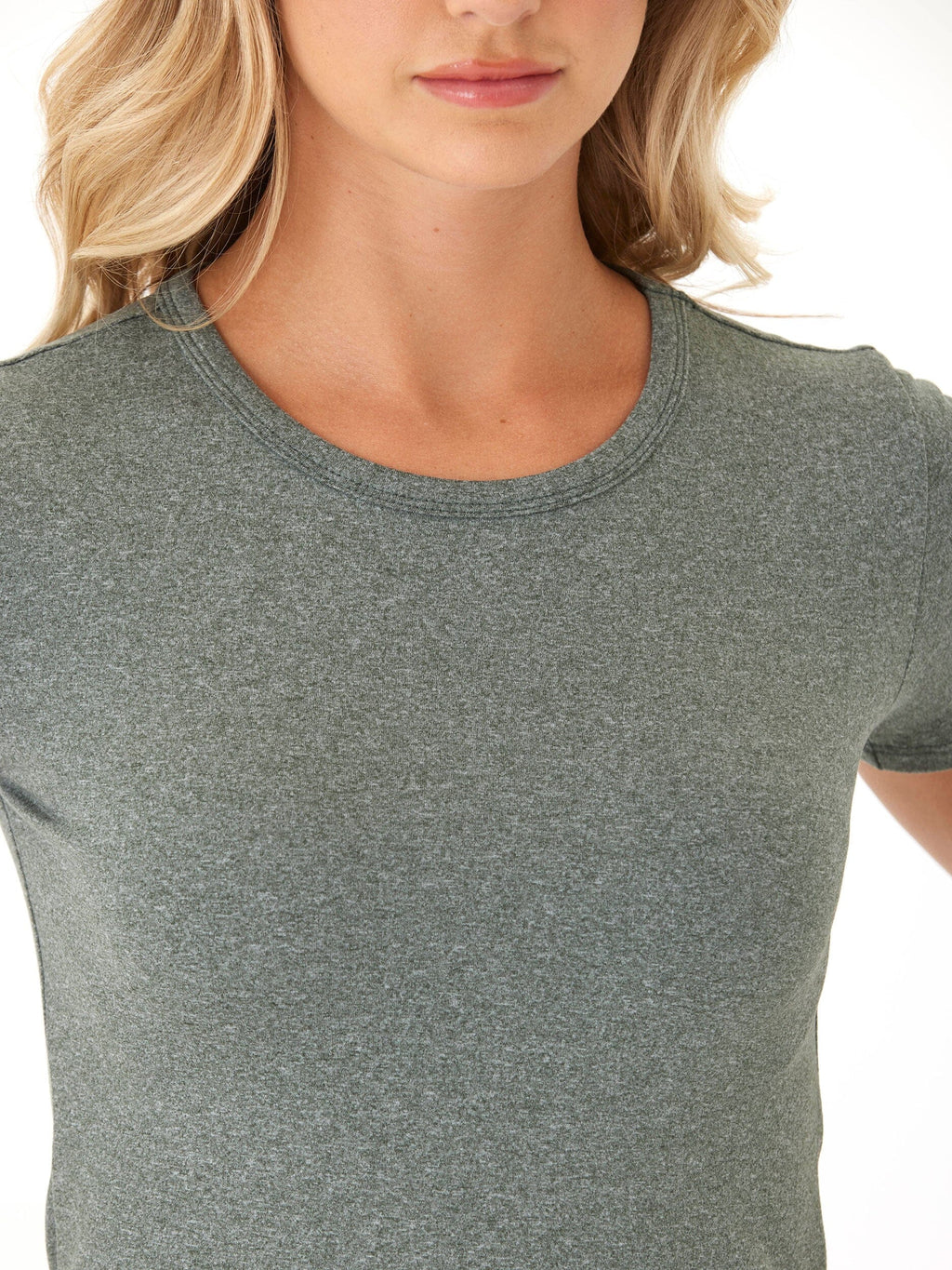 Luxe Jersey Crew Neck Tee: Women's Fitted Cropped Short Sleeve