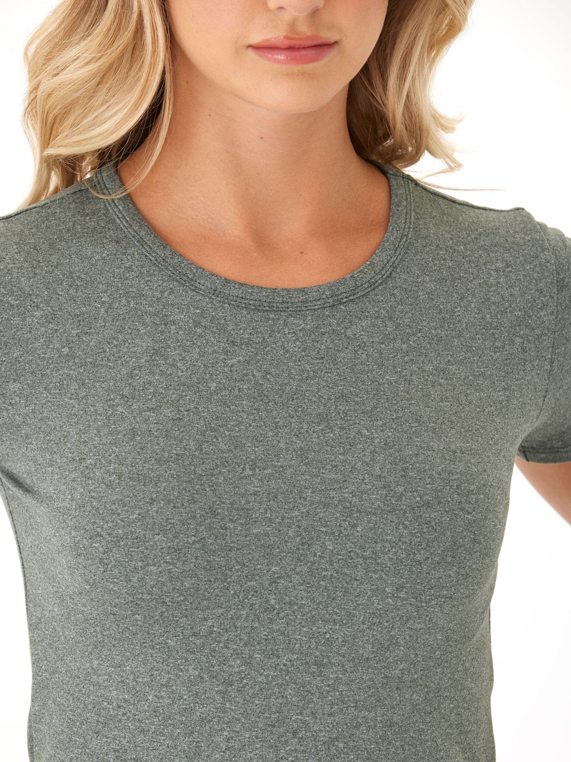 Luxe Jersey Crew Neck Tee: Women's Fitted Cropped Short Sleeve