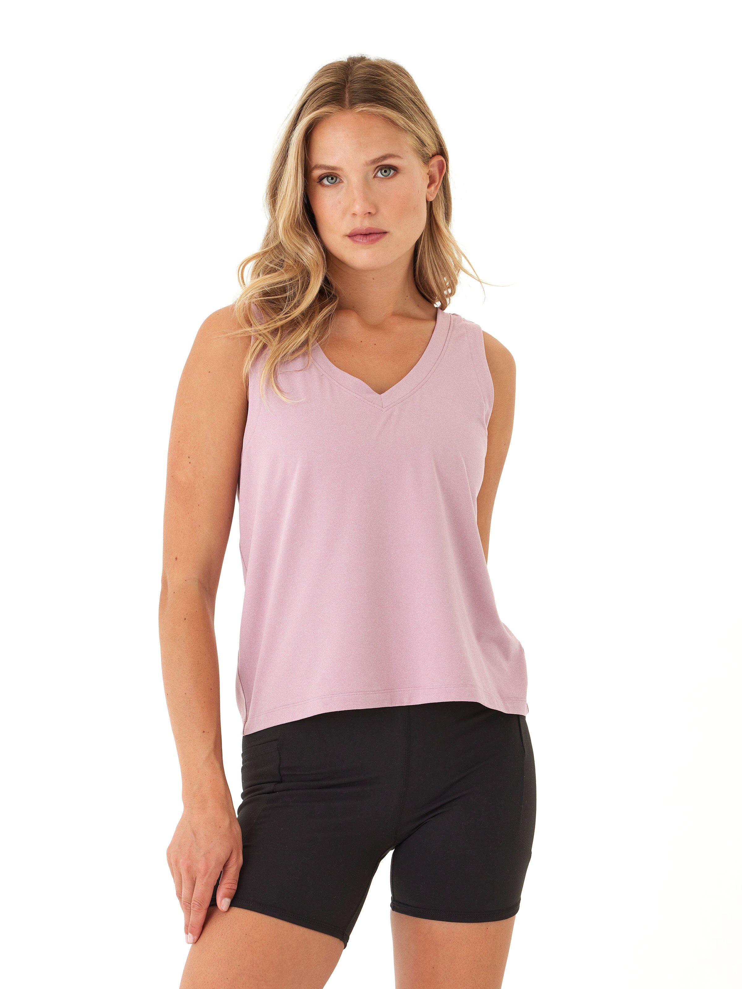 Kristie Criss Cross Heather Luxe Jersey Tank for Women