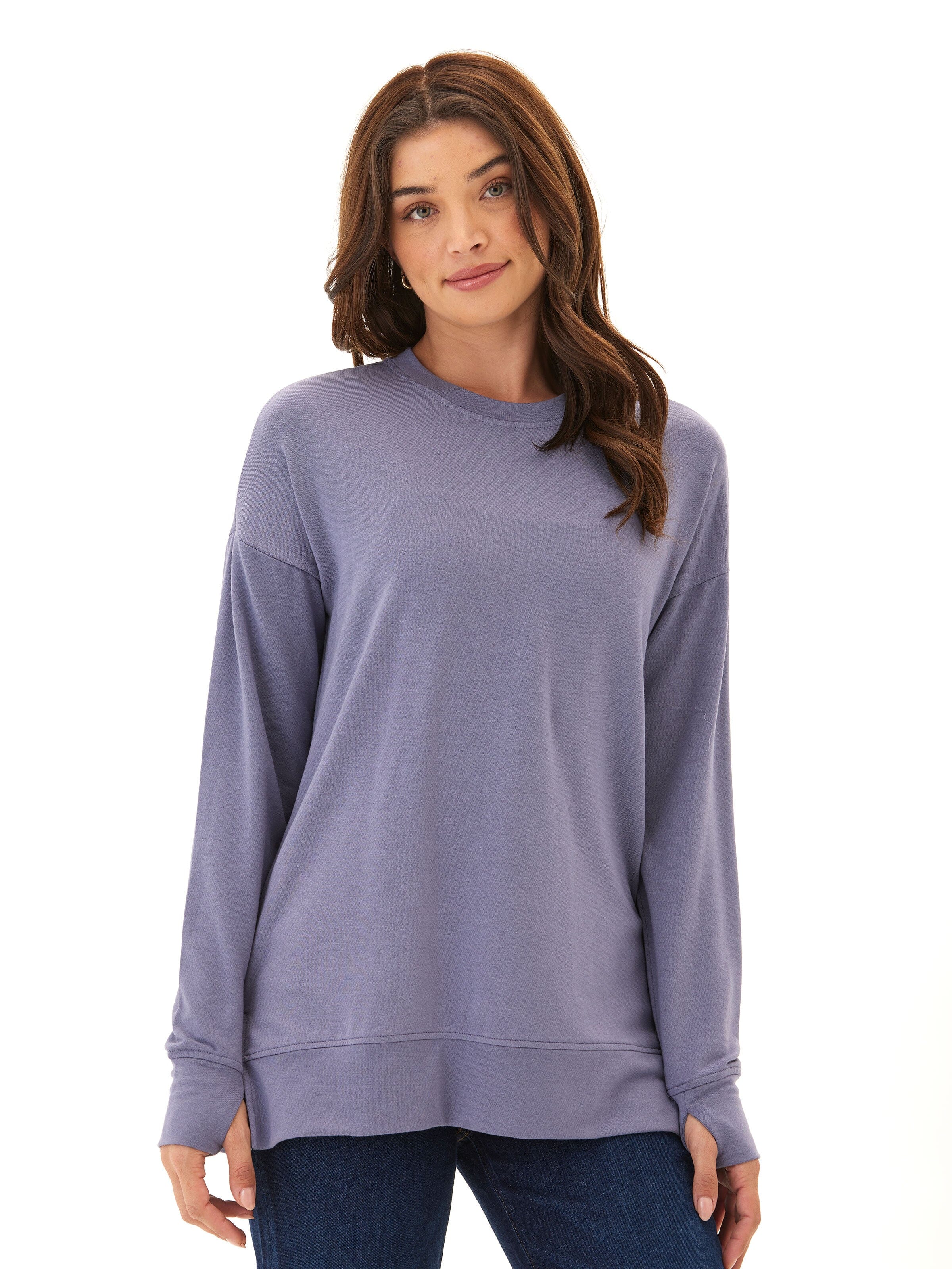 Mariah Modal Terry Tunic Top: Relaxed Drop Shoulder Loungewear