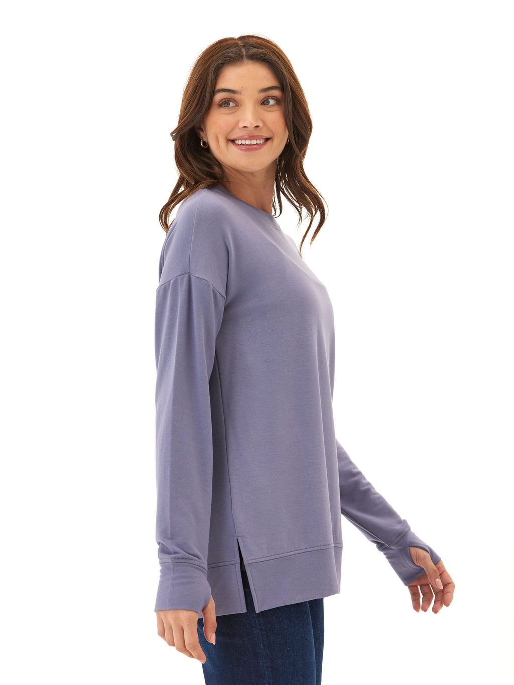 Mariah Modal Terry Tunic Top: Relaxed Drop Shoulder Loungewear