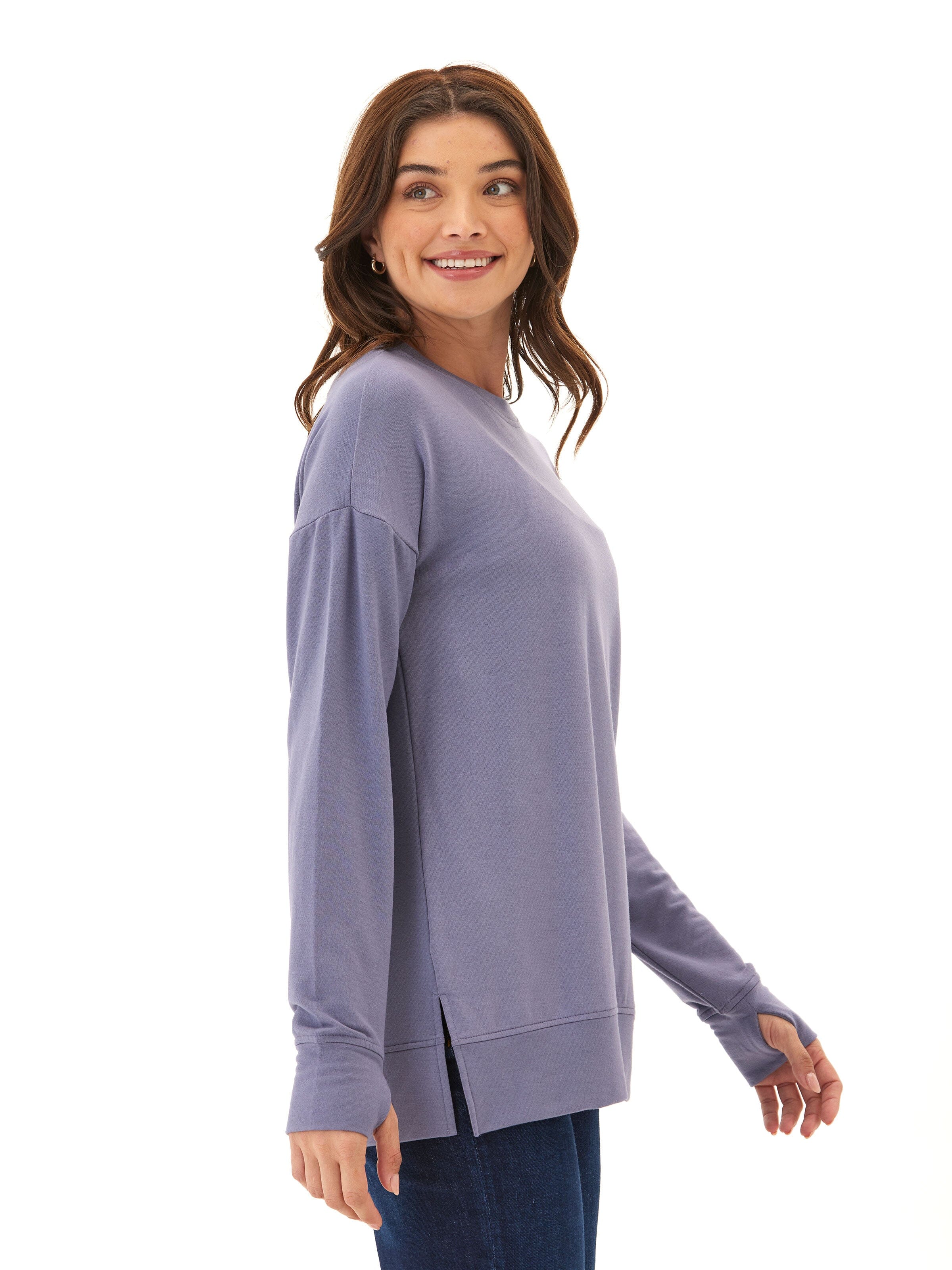 Mariah Modal Terry Tunic Top: Relaxed Drop Shoulder Loungewear