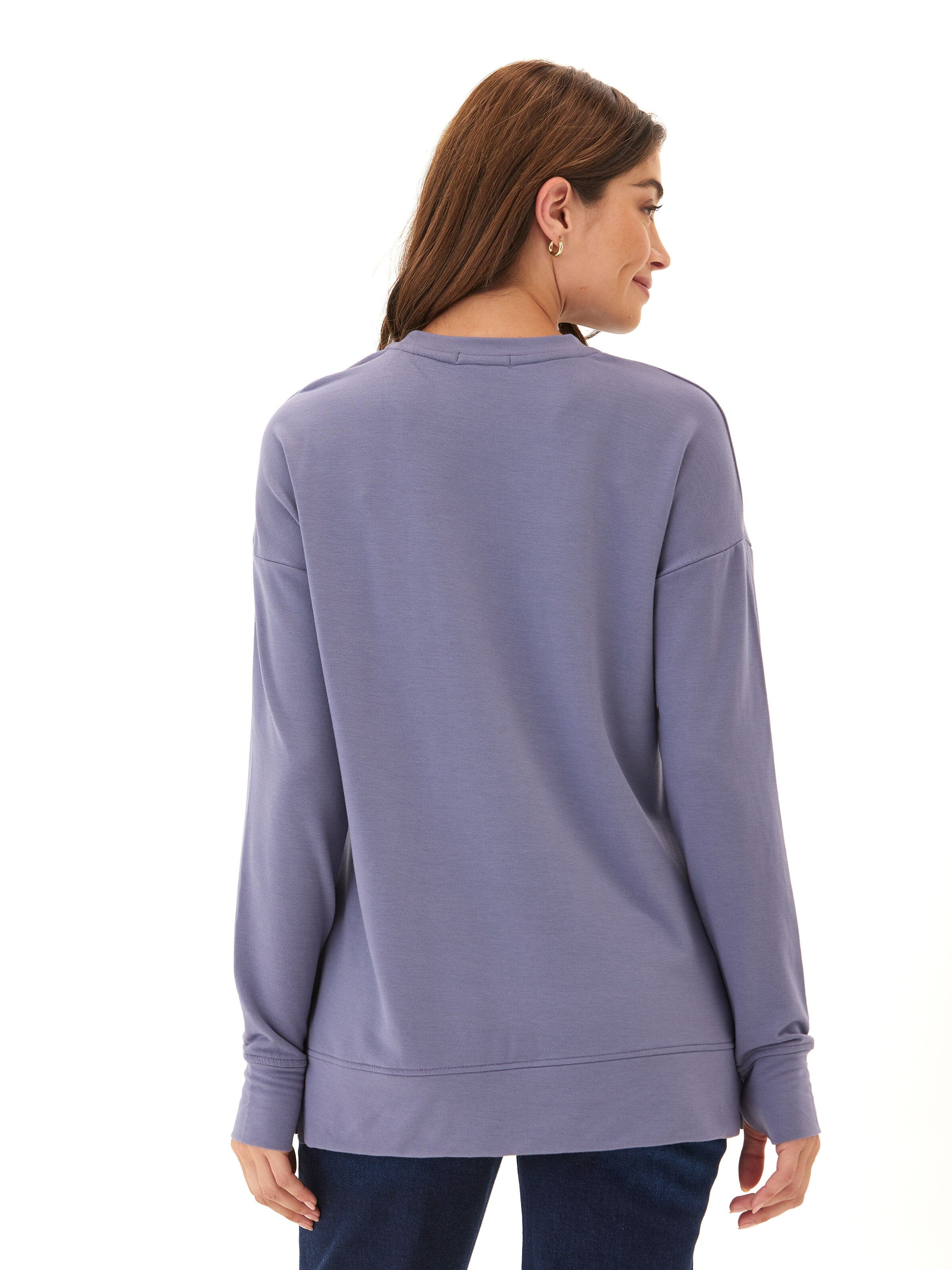 Mariah Modal Terry Tunic Top: Relaxed Drop Shoulder Loungewear