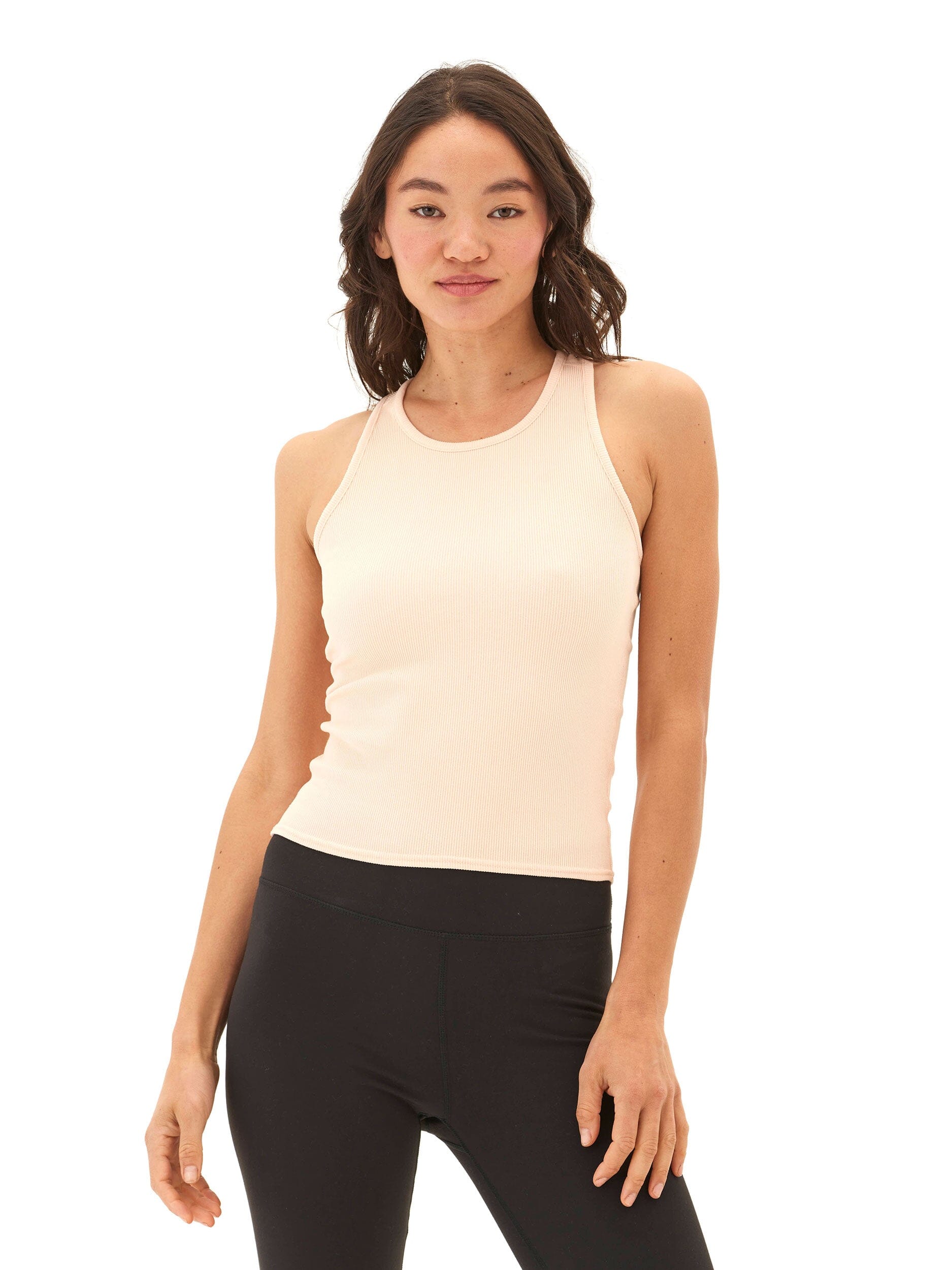Heather Luxe Ribbed Crop Tank Top