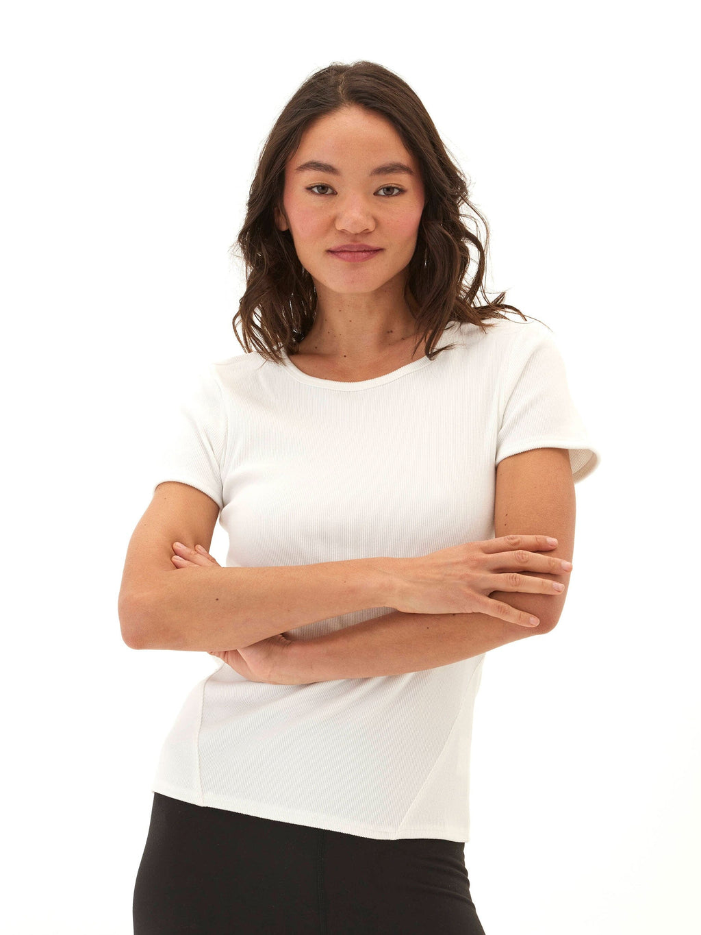 Mariella Heather Luxe Rib Tee: Soft Stretchy Everyday Basic