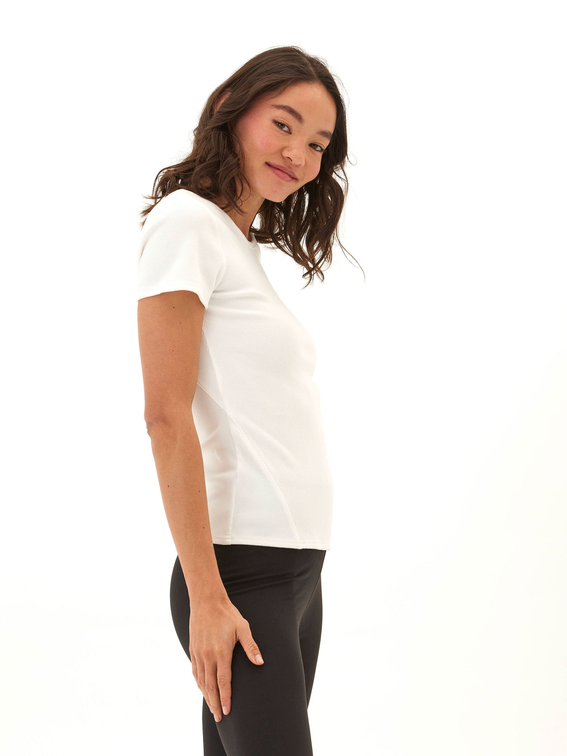 Mariella Heather Luxe Rib Tee: Soft Stretchy Everyday Basic