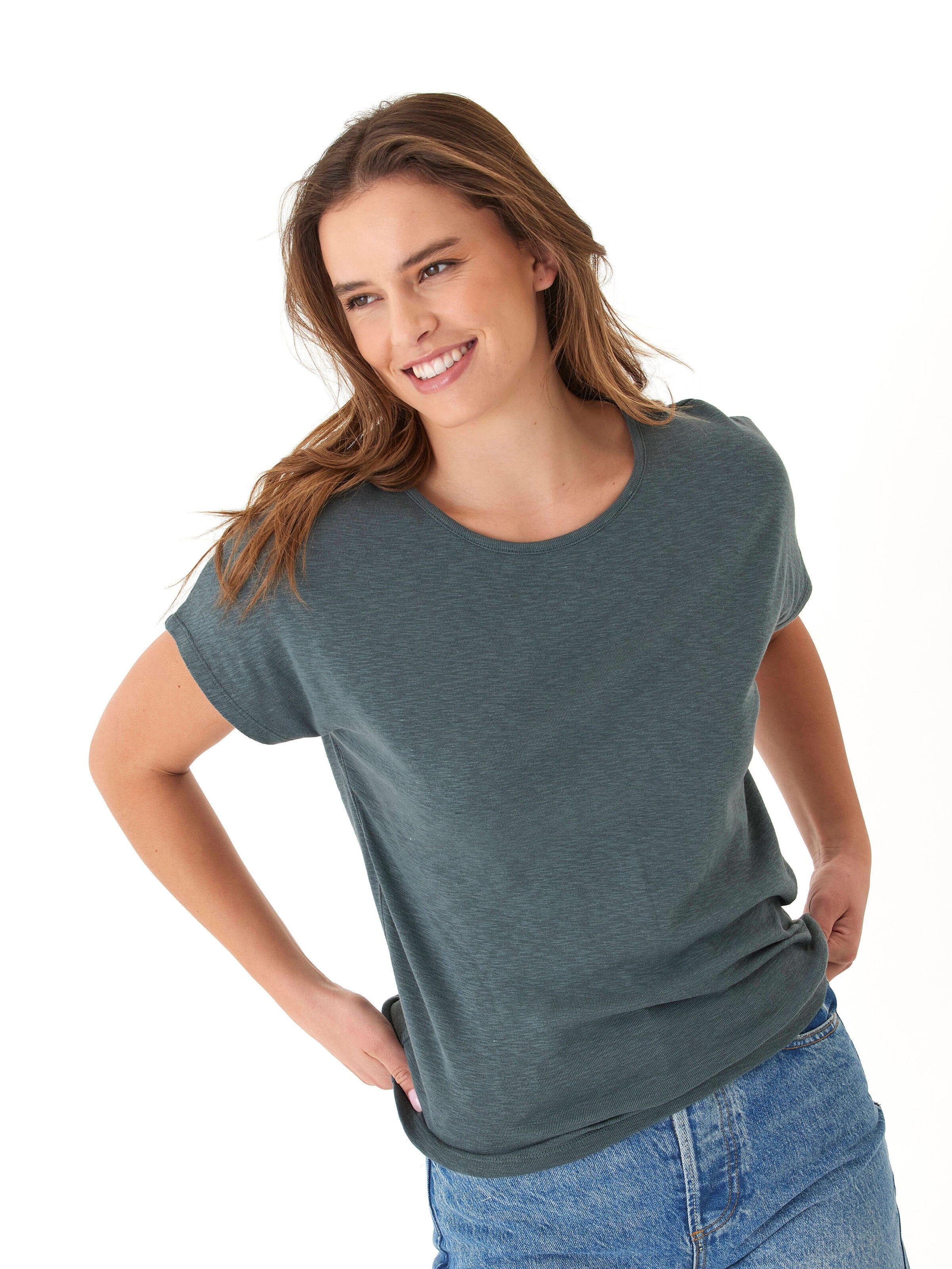 Textured Slub Jersey Cutout Top with Back Ladder Detail