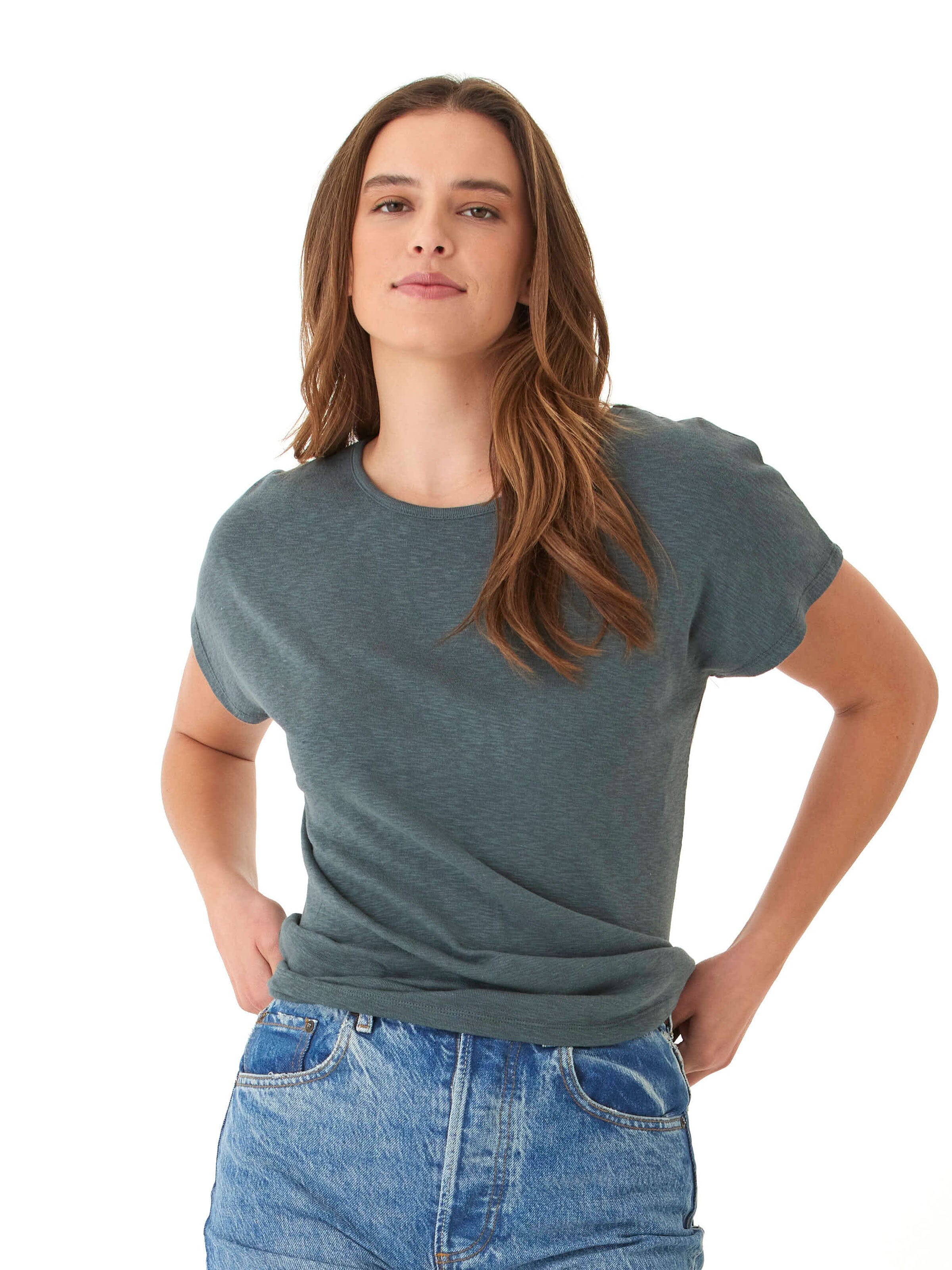 Textured Slub Jersey Cutout Top with Back Ladder Detail