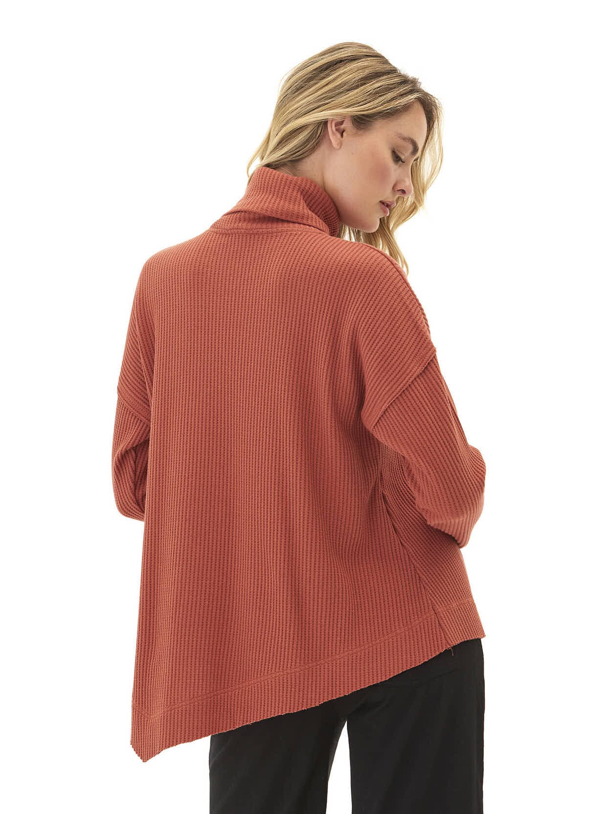 Rikke Eco Thermal Asymmetrical Long Sleeve Textured Top