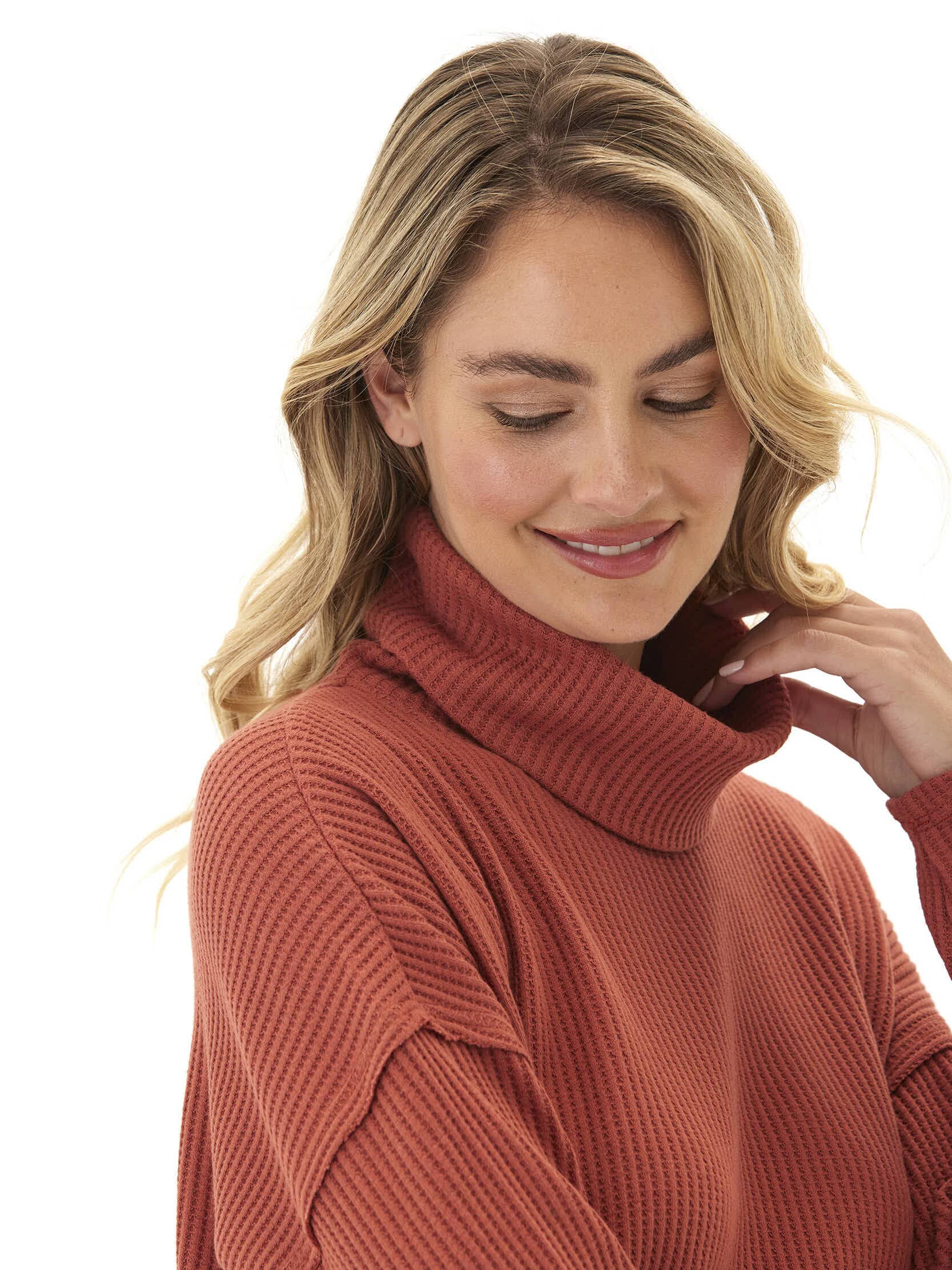 Rikke Eco Thermal Asymmetrical Long Sleeve Textured Top