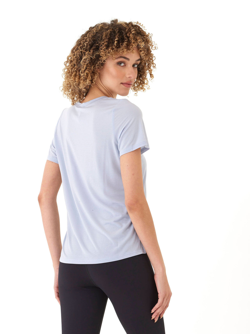 Tencel Jersey Ruched Side Crew Neck Tee - Soft Fitted Top