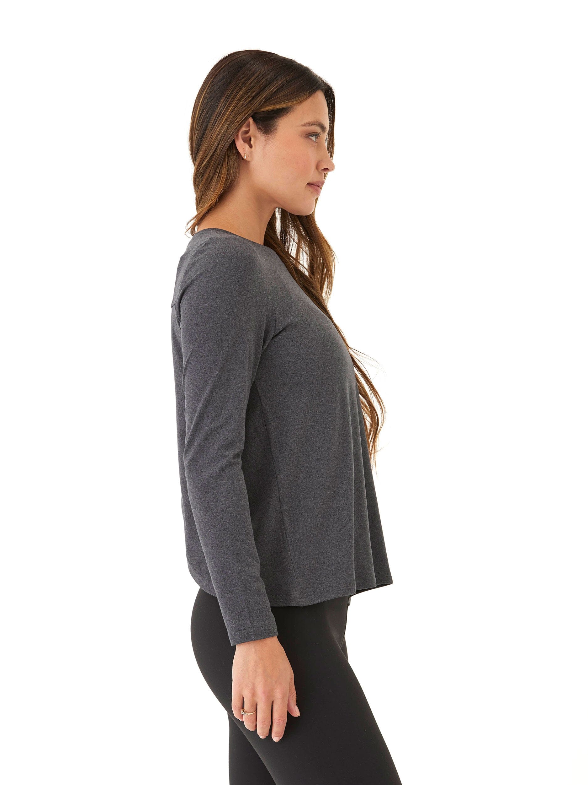 Luxe Jersey Tulip-Back Long Sleeve Top