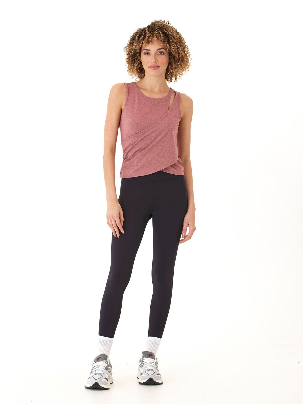 Cynthia Luxe Jersey Wrap Tank - Fitted Sleeveless Twist Front Top
