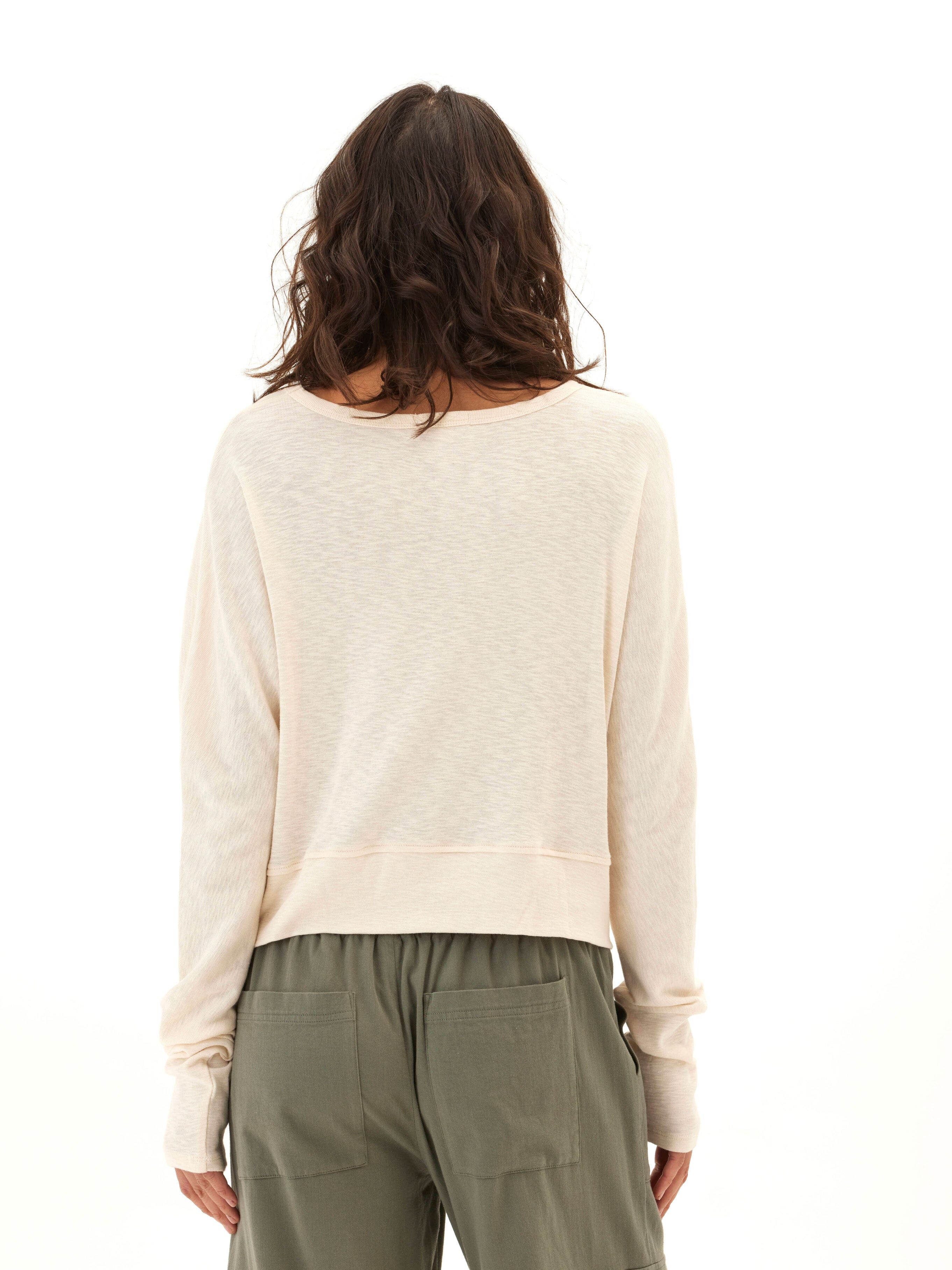Textured Jersey Twist Dolman Long Sleeve Top for Everyday Comfort