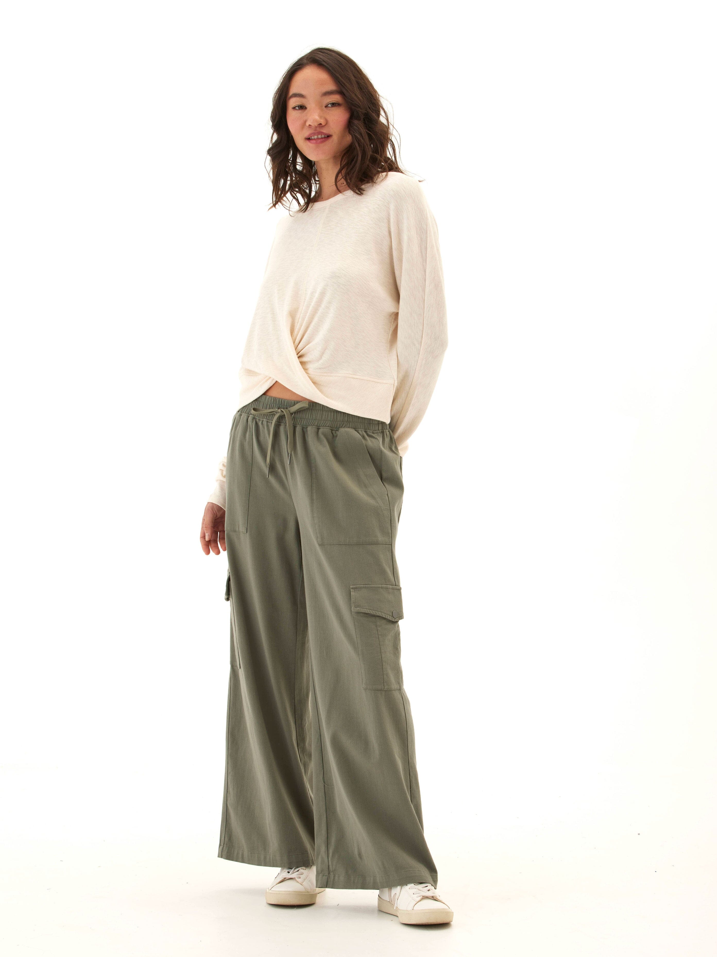 Textured Jersey Twist Dolman Long Sleeve Top for Everyday Comfort