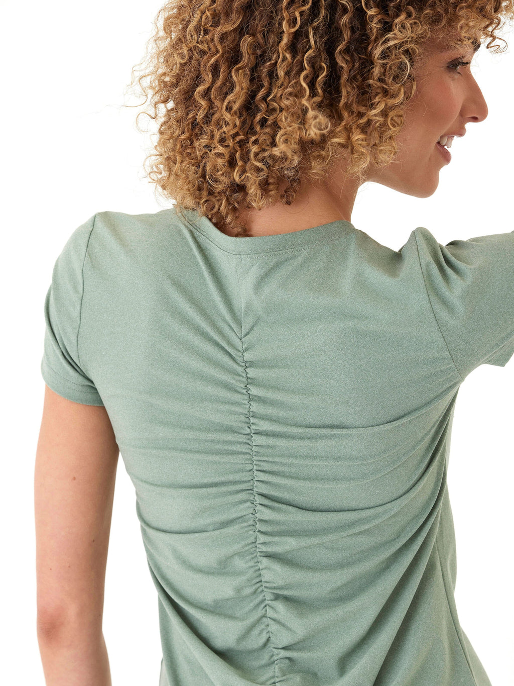 Luxe Jersey Ruched Tee - Relaxed Fit Short Sleeve Shirt