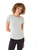 Arry Luxe Jersey Ruched Tee in light grey featuring back ruching detail