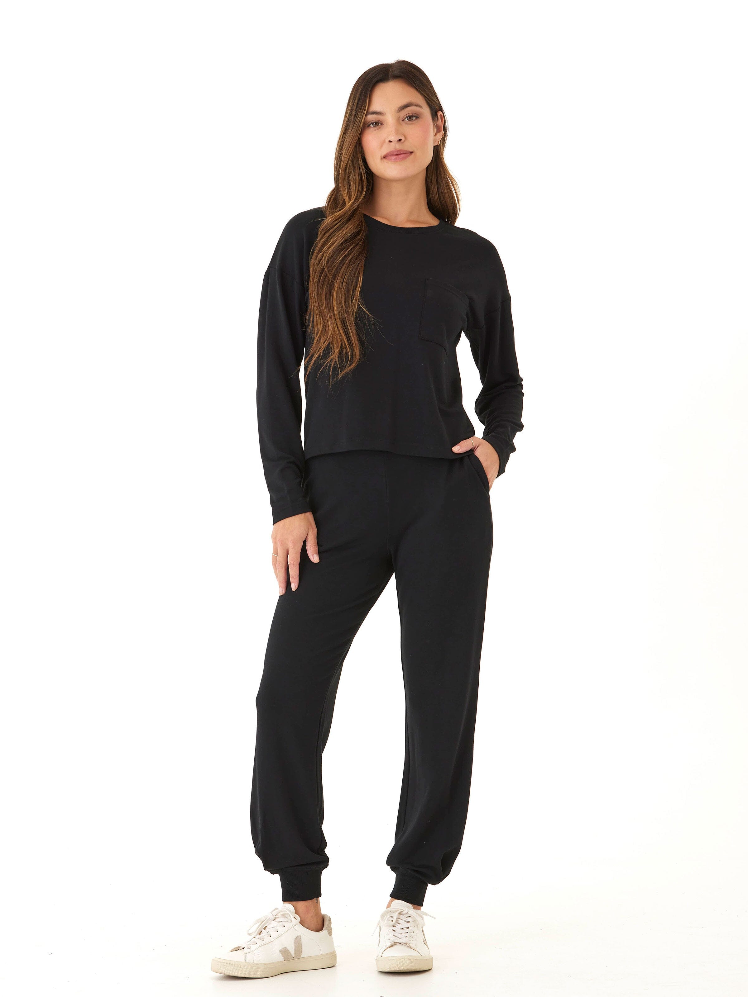 Shaina Modal Terry Pocket Long Sleeve - Buttery Soft Lounge Top