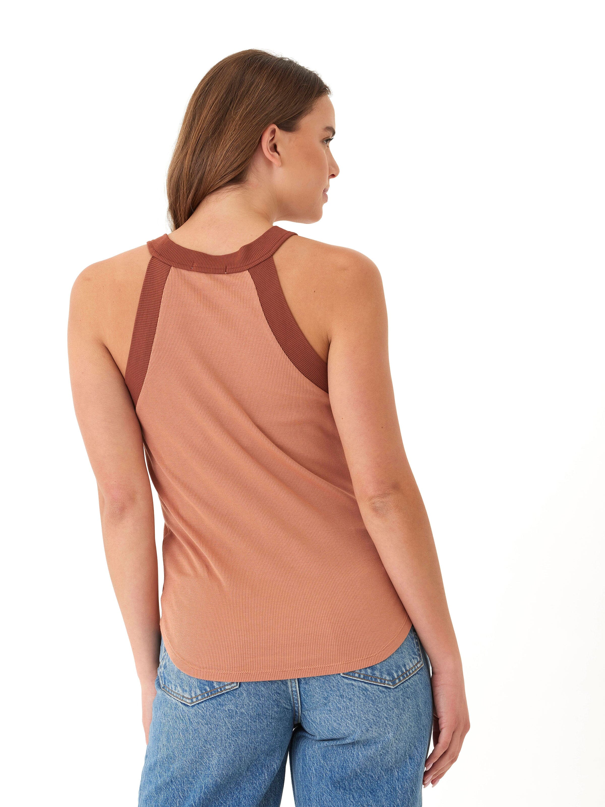 Maresia Feather Rib Tank - High Neck Sleeveless Layering Top