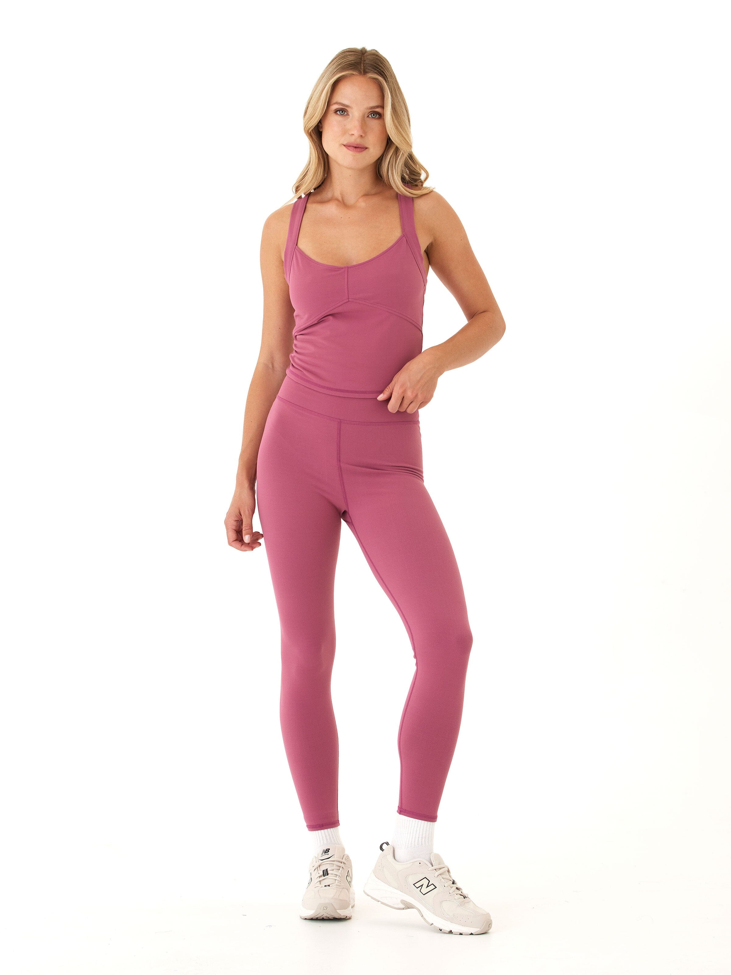 Evelynne Peached Performance Tank in Dusty-Rose