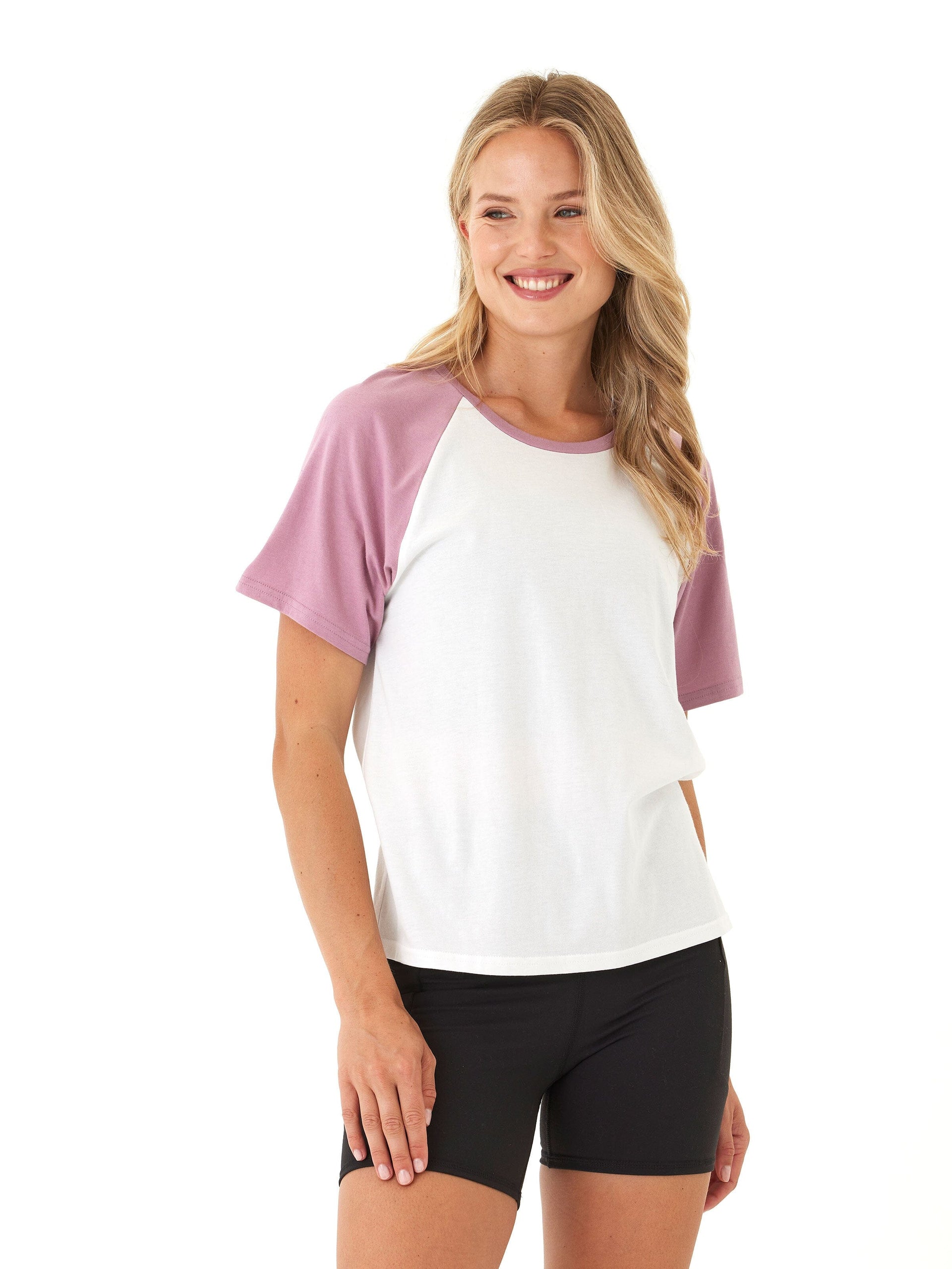Amanda Comfort Jersey Raglan Tee - Athleisure Baseball Style