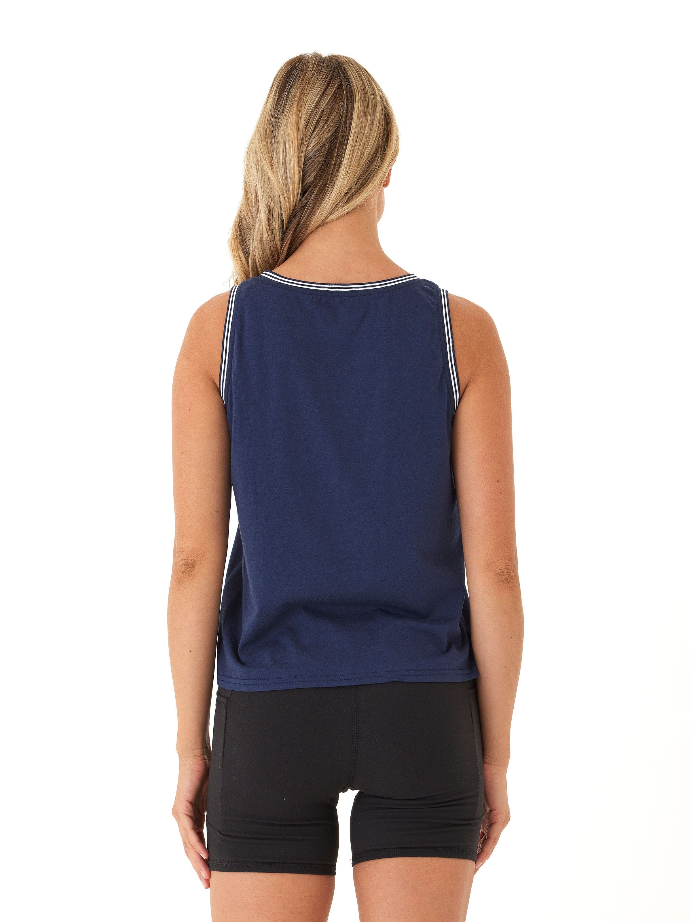 Karinne Comfort Jersey Tank Top with Retro Trim Detail