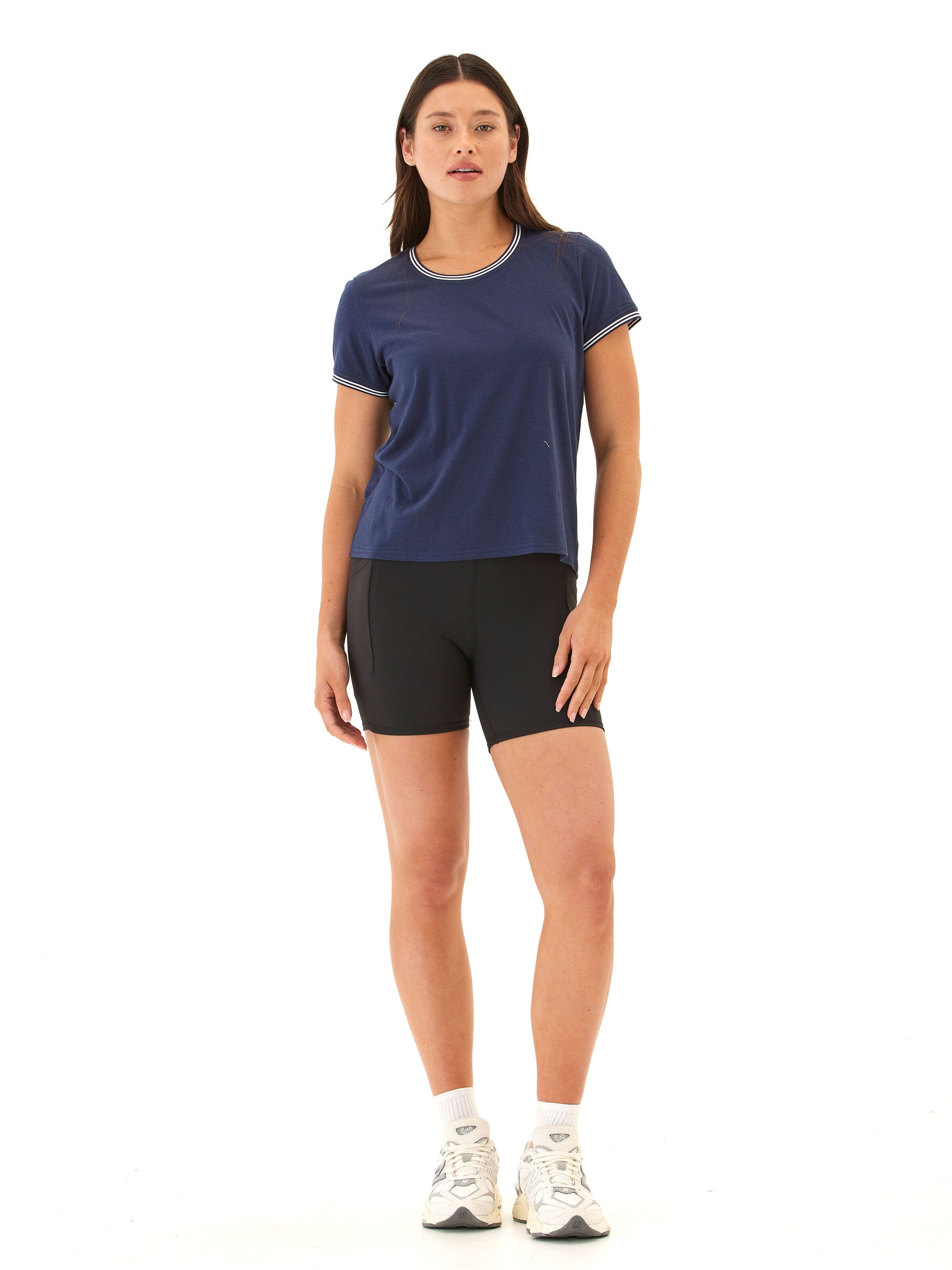 Jordana Comfort Jersey Contrast Trim V-Neck Tee