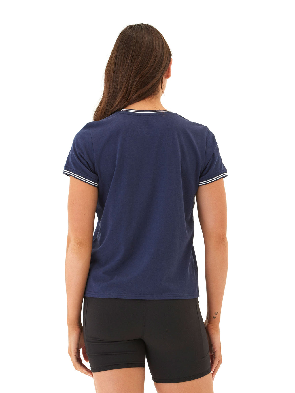 Jordana Comfort Jersey Contrast Trim V-Neck Tee