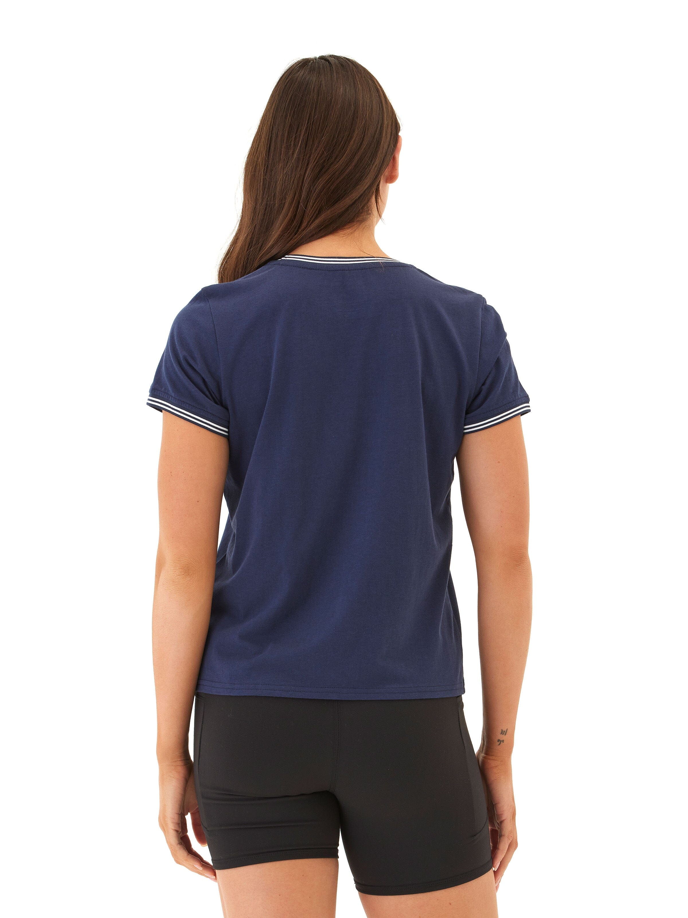Jordana Comfort Jersey Contrast Trim V-Neck Tee
