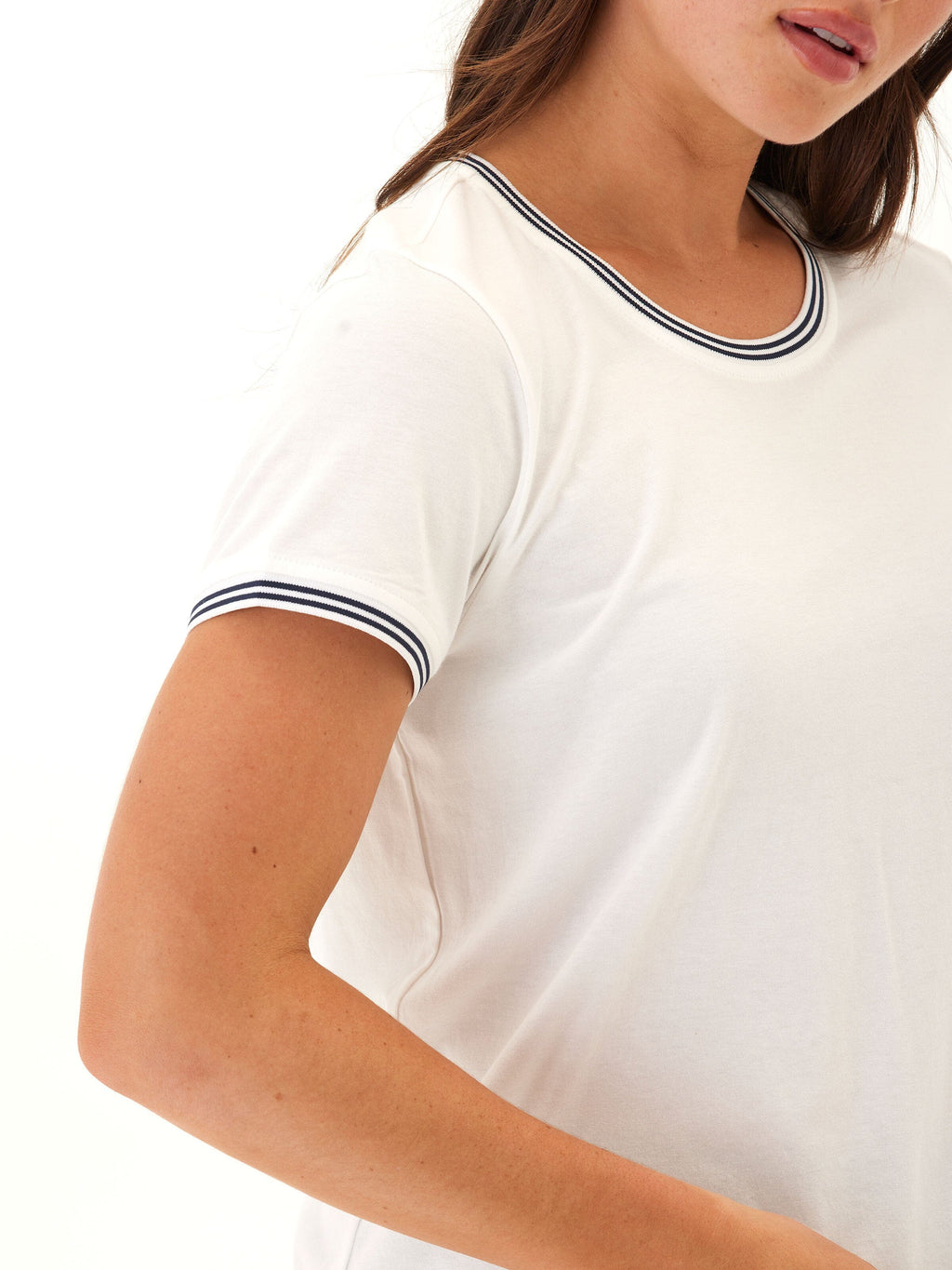 Jordana Women's Comfort Jersey Tee with Sporty Contrast Trim