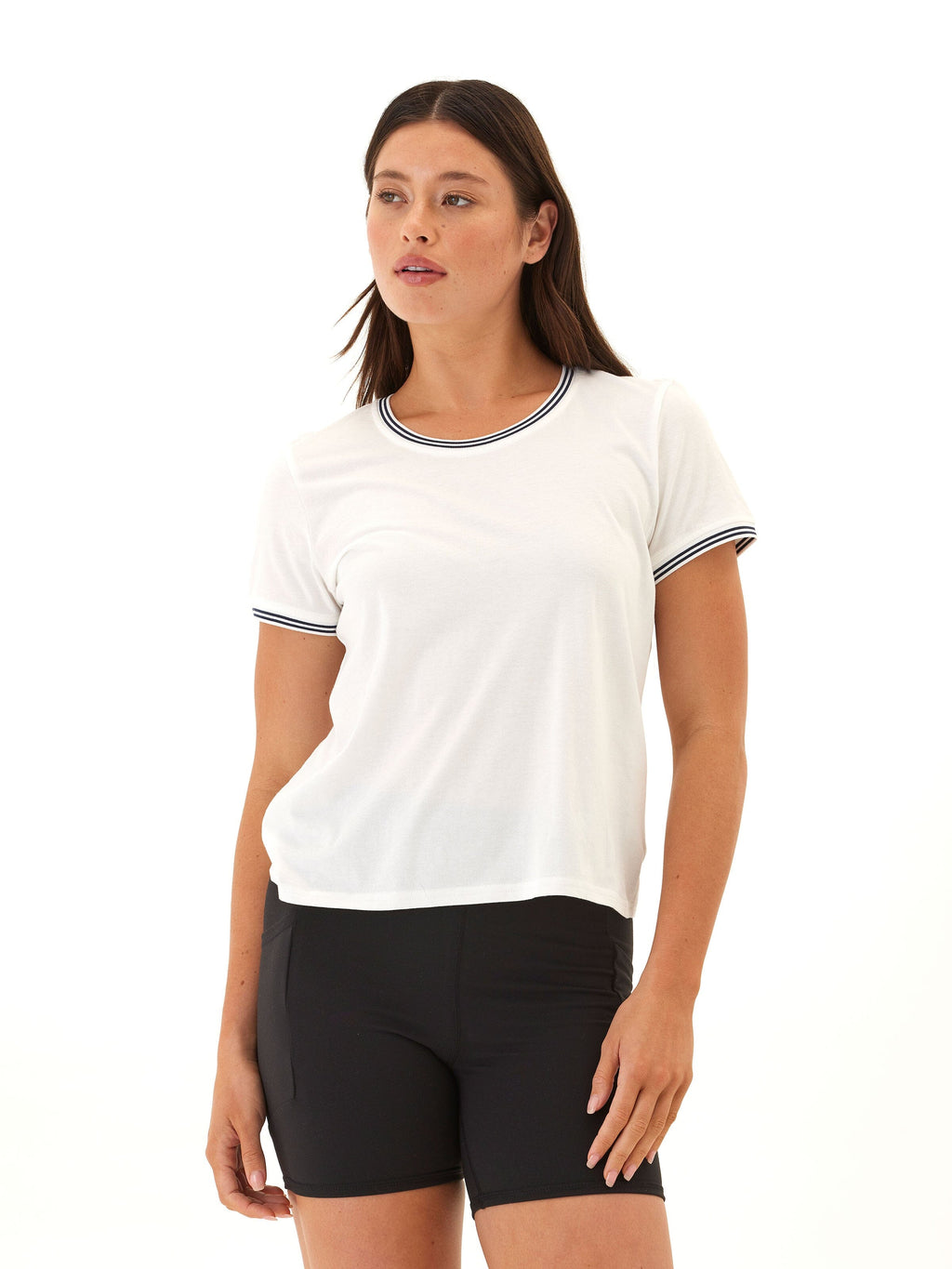 Jordana Women's Comfort Jersey Tee with Sporty Contrast Trim