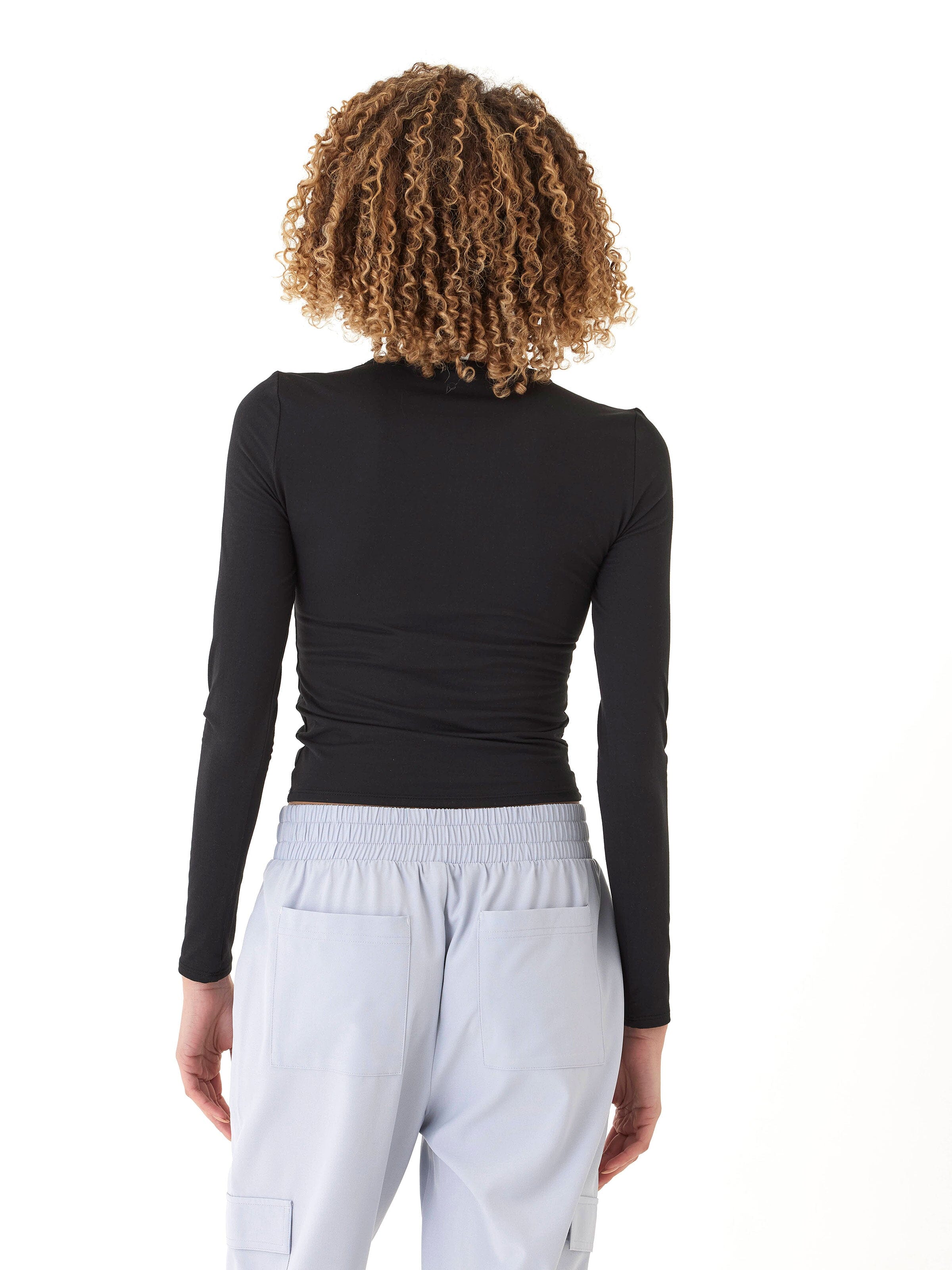 Alice Luxe Jersey Long Sleeve Top in Black
