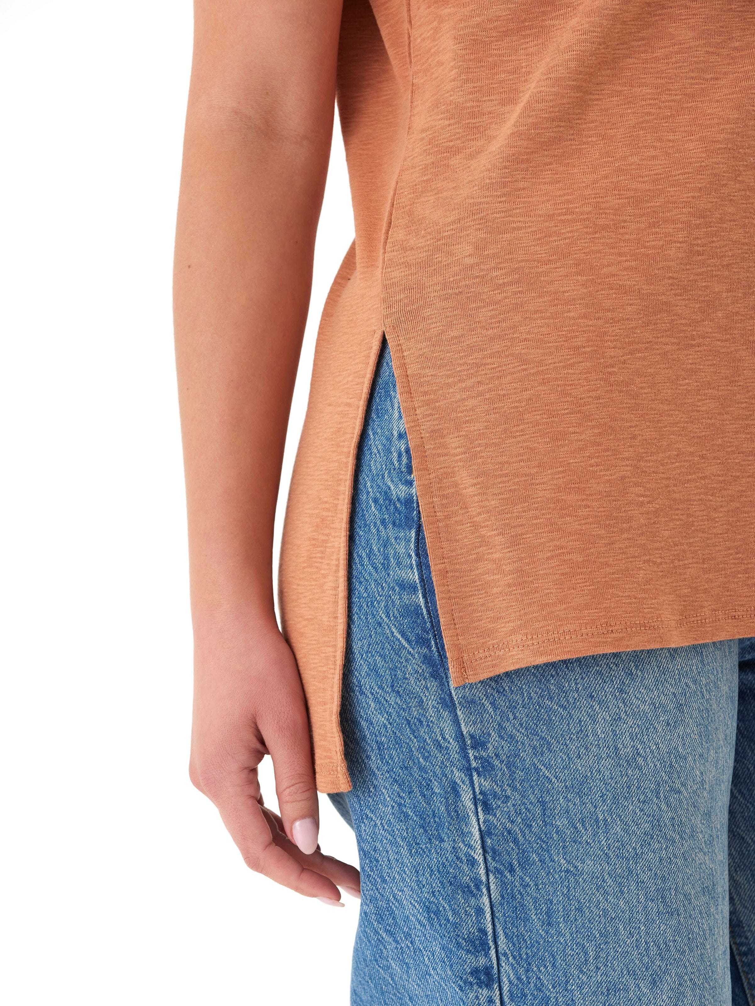 Elsie Textured Slub Jersey V-Neck Tee for Women
