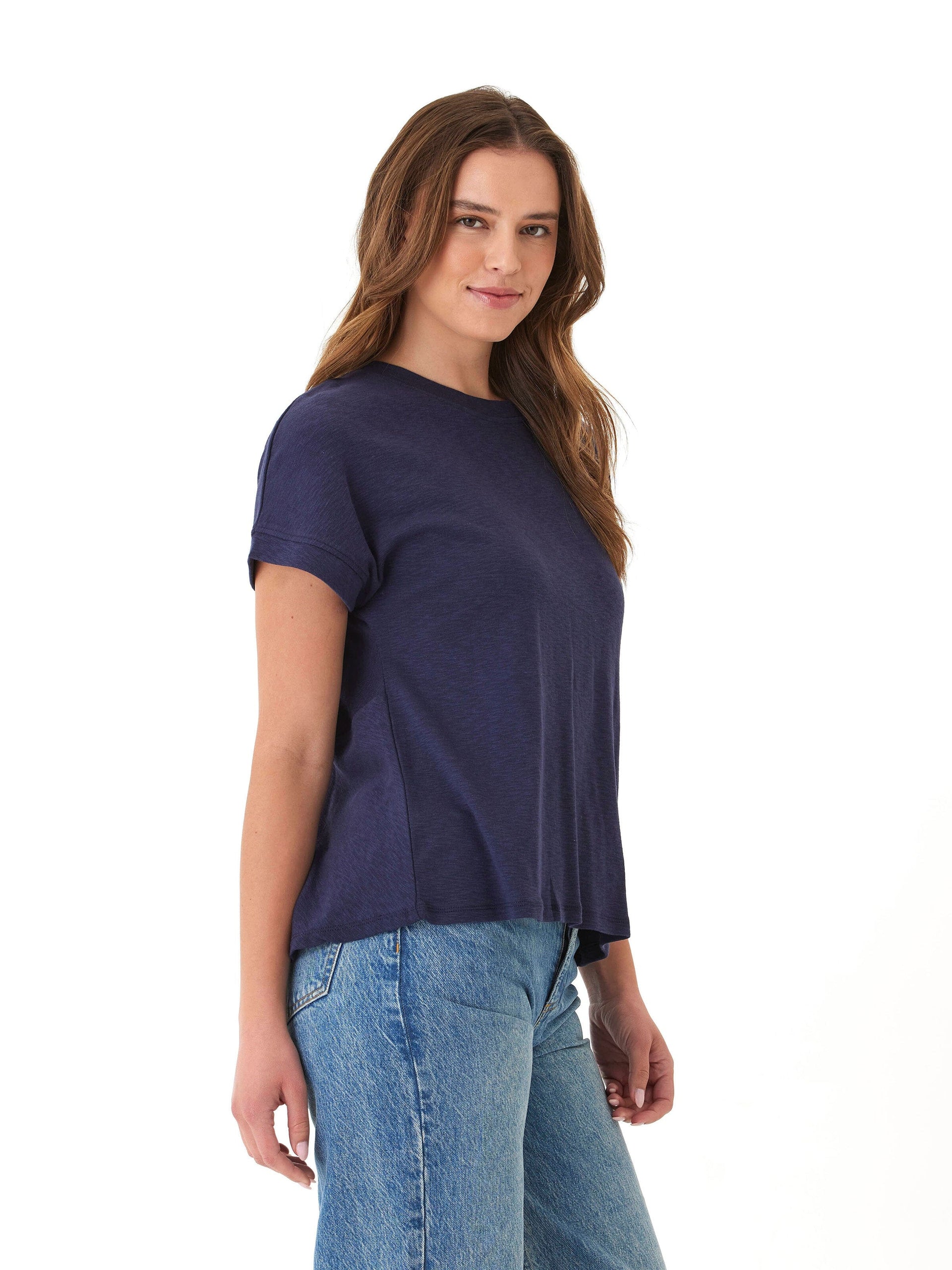 Gianna Textured Slub Jersey Twist Back Tee for Women