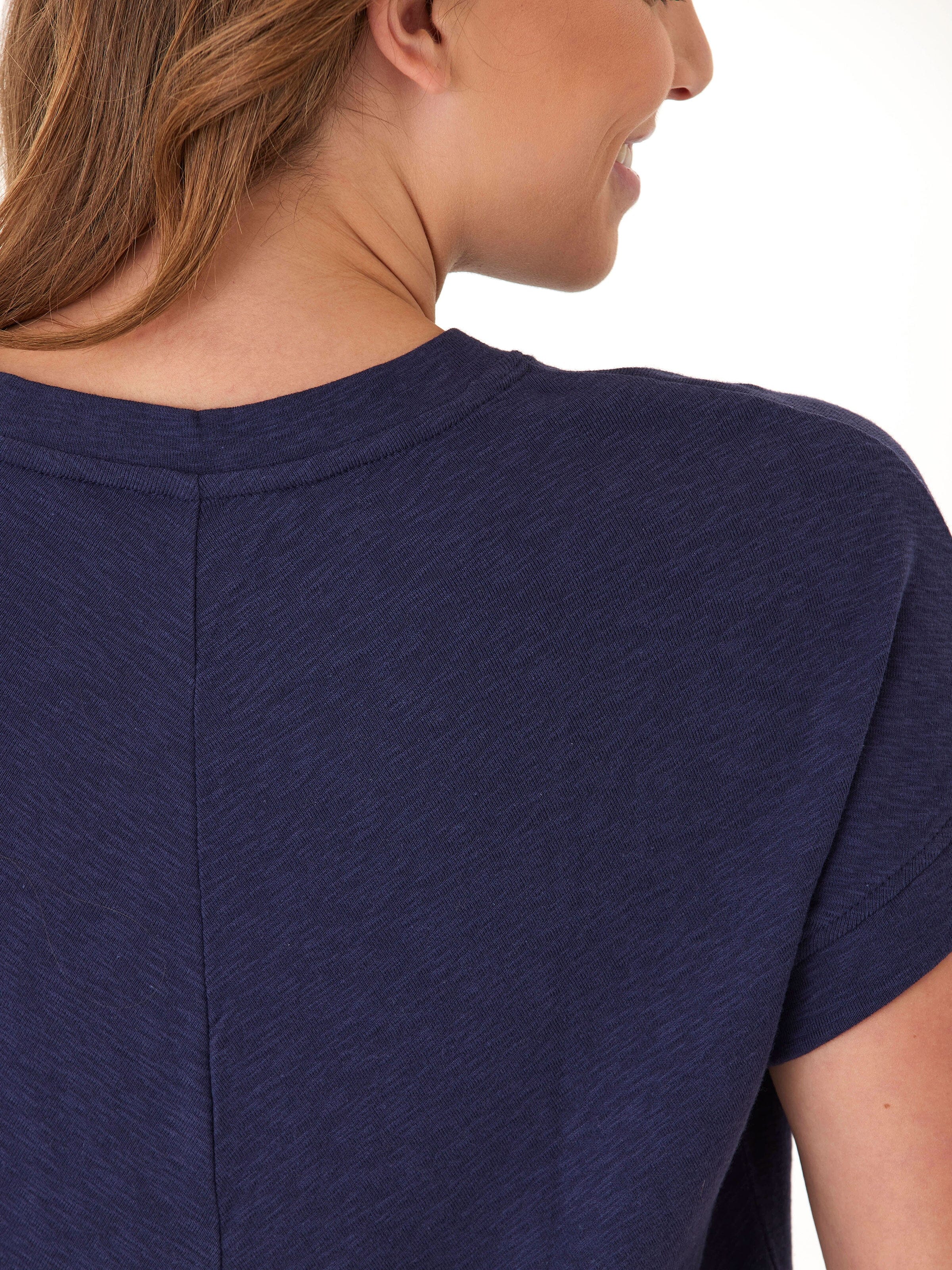 Gianna Textured Slub Jersey Twist Back Tee for Women