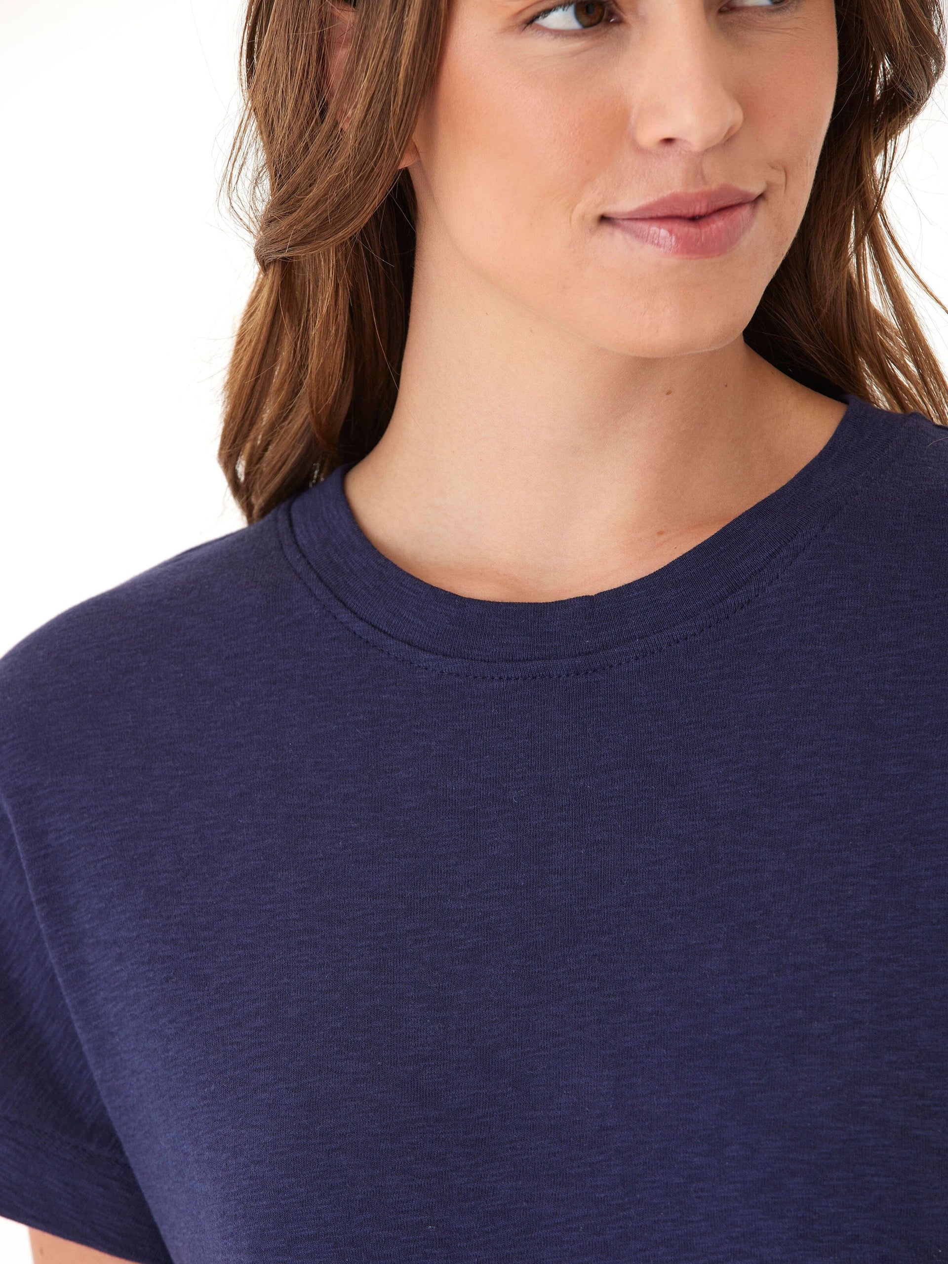 Gianna Textured Slub Jersey Twist Back Tee for Women