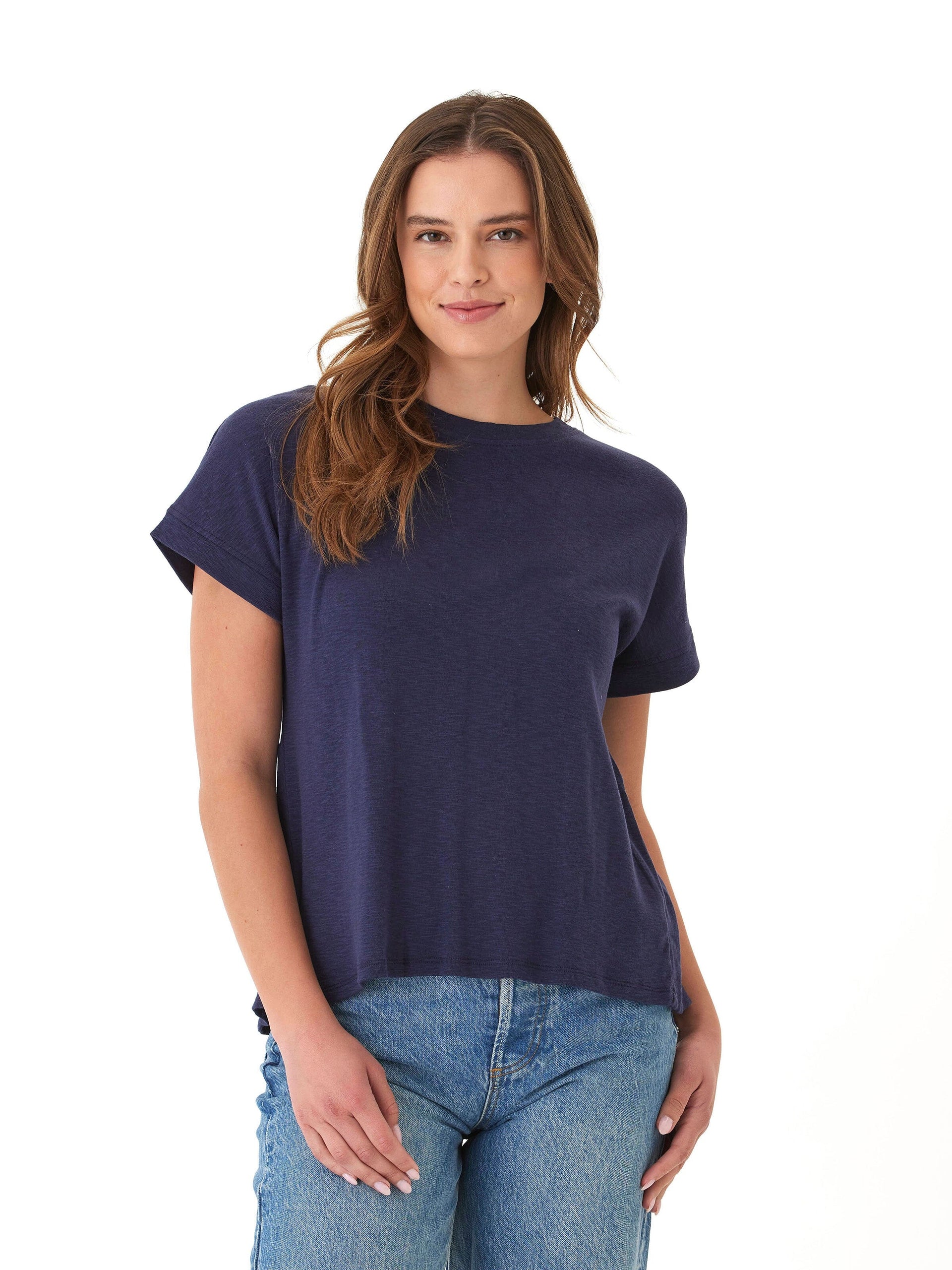 Gianna Textured Slub Jersey Twist Back Tee for Women