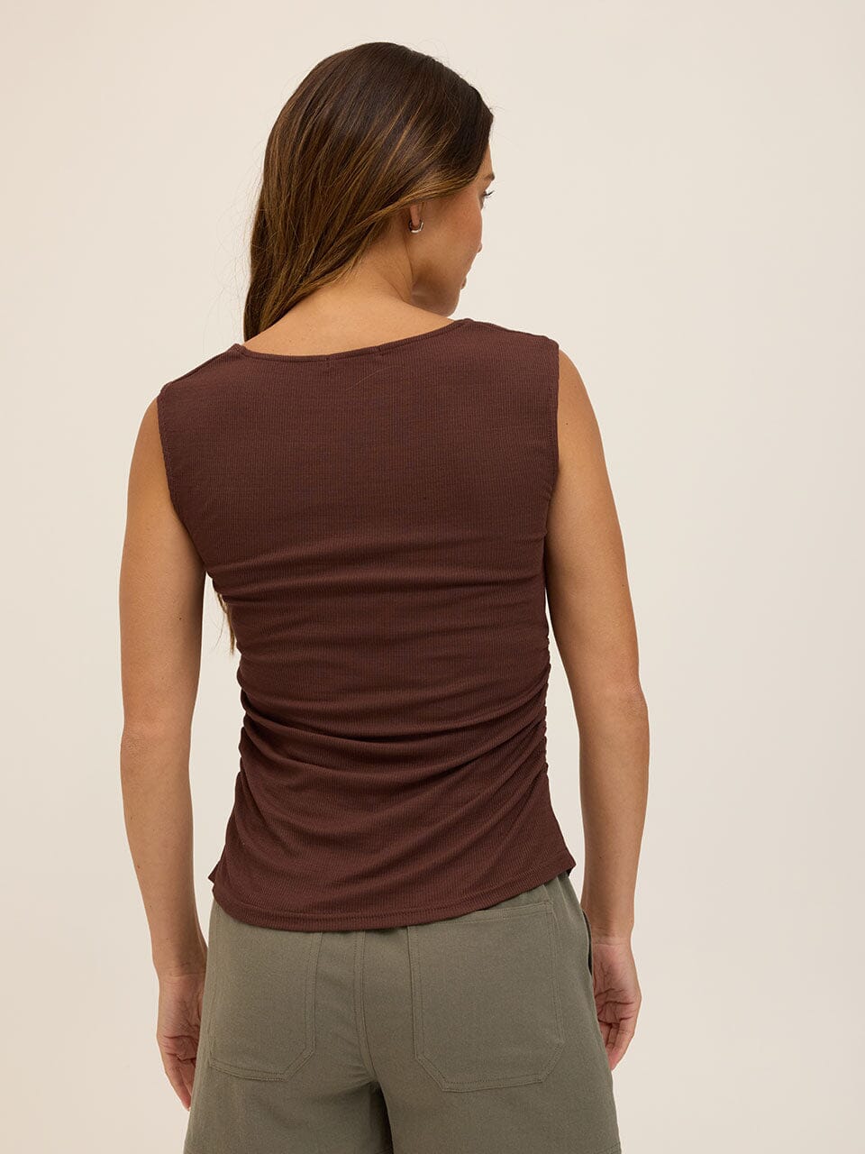Brynlee Feather Rib Ruched Top