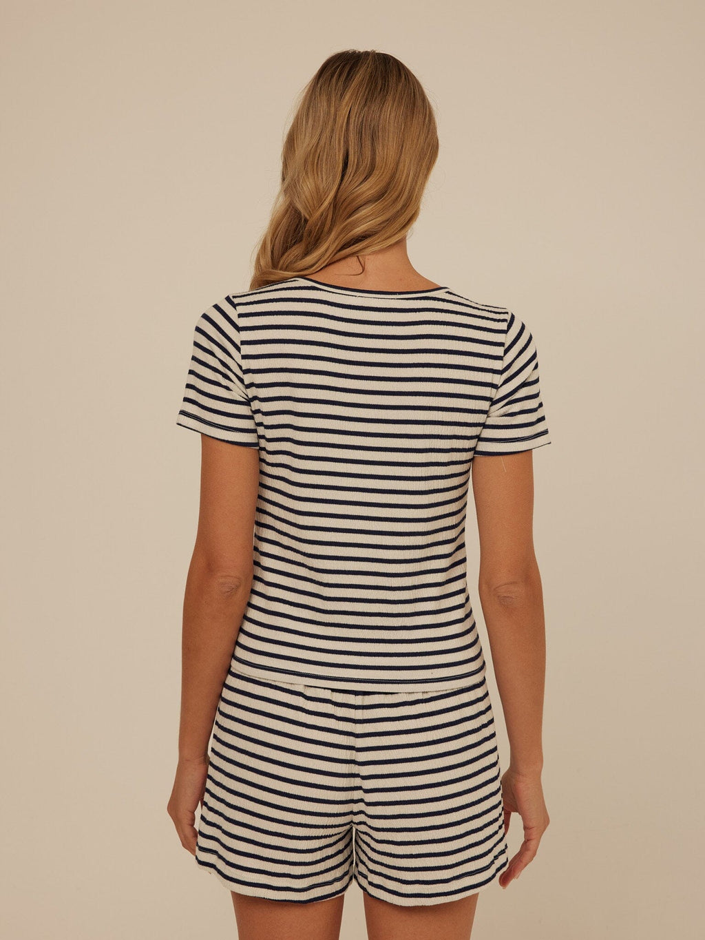 Jamila Smocked Jersey Short Sleeve Top with Square Neckline